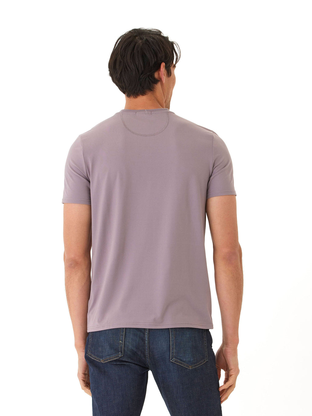 Frederick Luxe Jersey 2 Button Henley in Muted Purple & Lavender