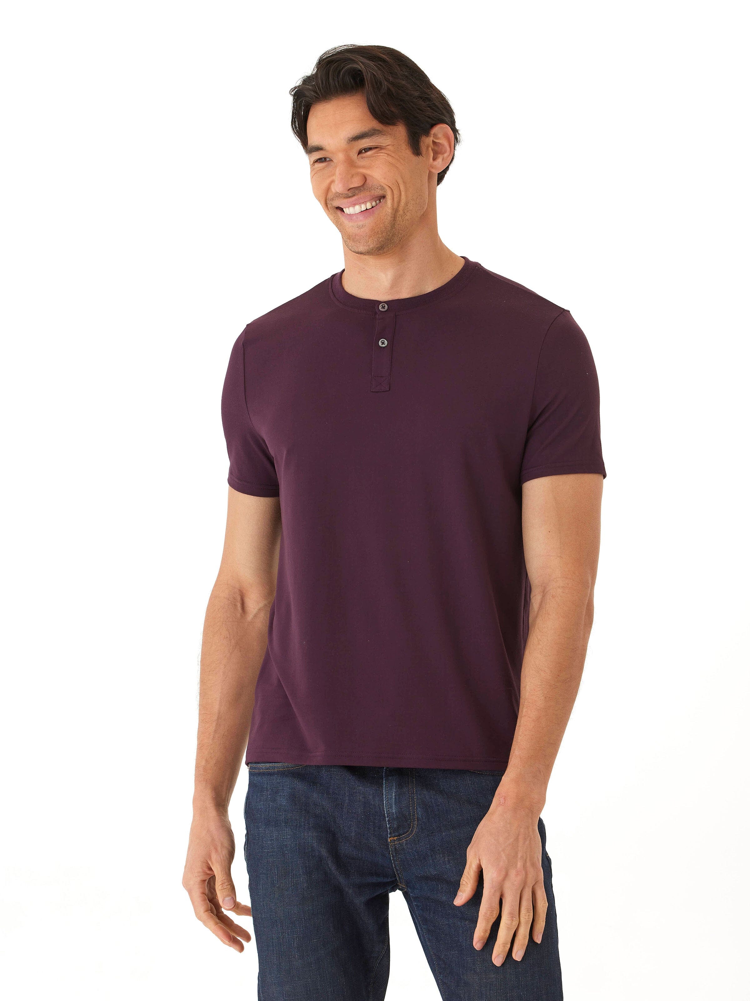 Luxe Jersey 2 Button Henley - Short Sleeve Minimalist Casual Tee