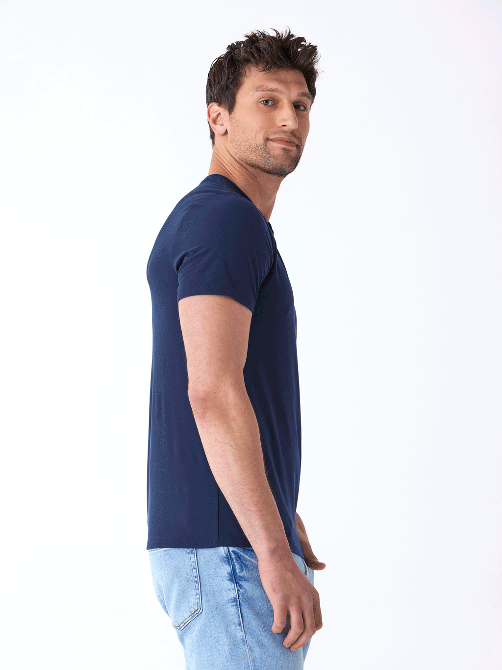 Frederick Luxe Jersey 2-Button Henley Tee