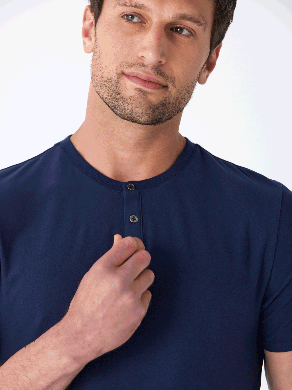 Frederick Luxe Jersey 2-Button Henley Tee