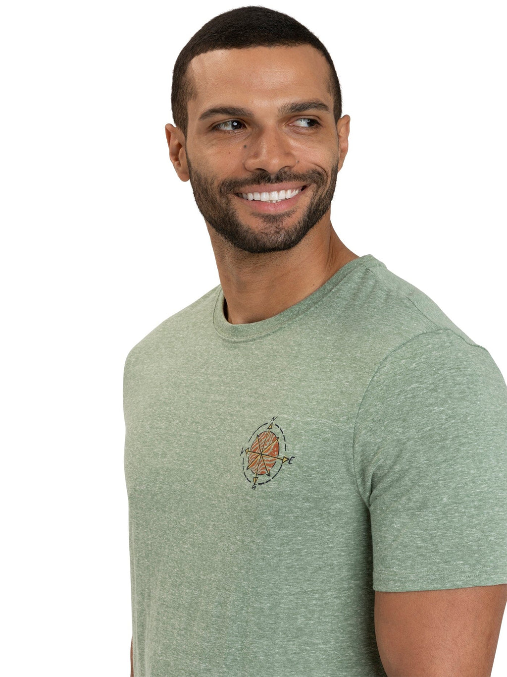 Mountain Crest Triblend Graphic Tee in Green and Orange