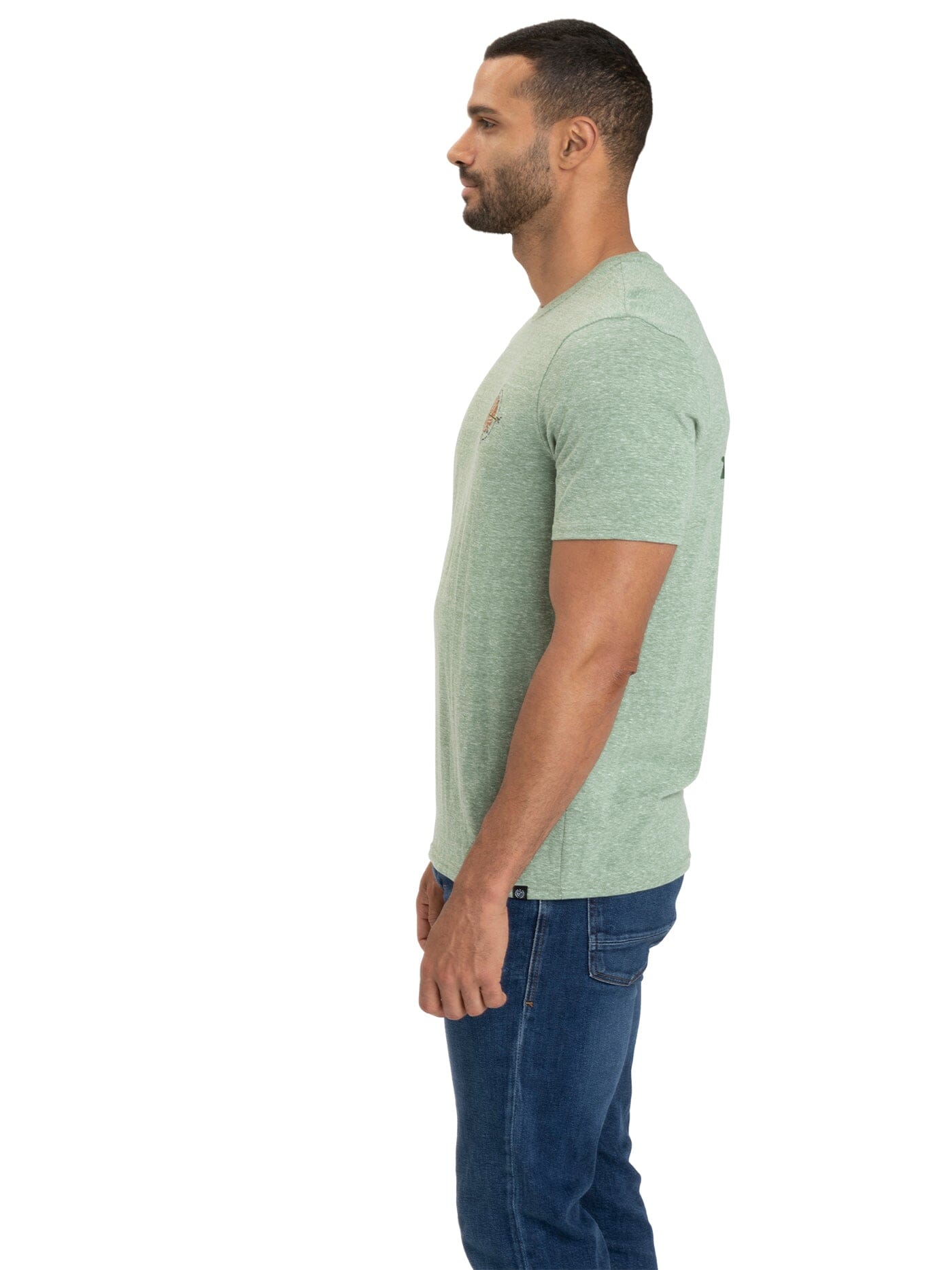 Mountain Crest Triblend Graphic Tee in Green and Orange
