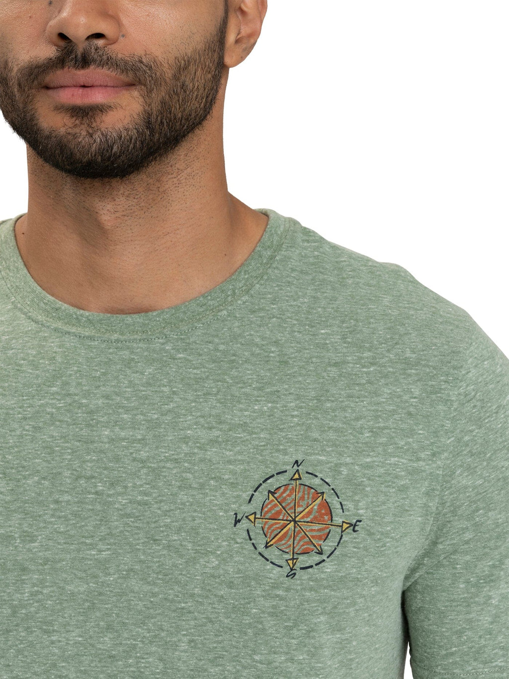 Mountain Crest Triblend Graphic Tee in Green and Orange