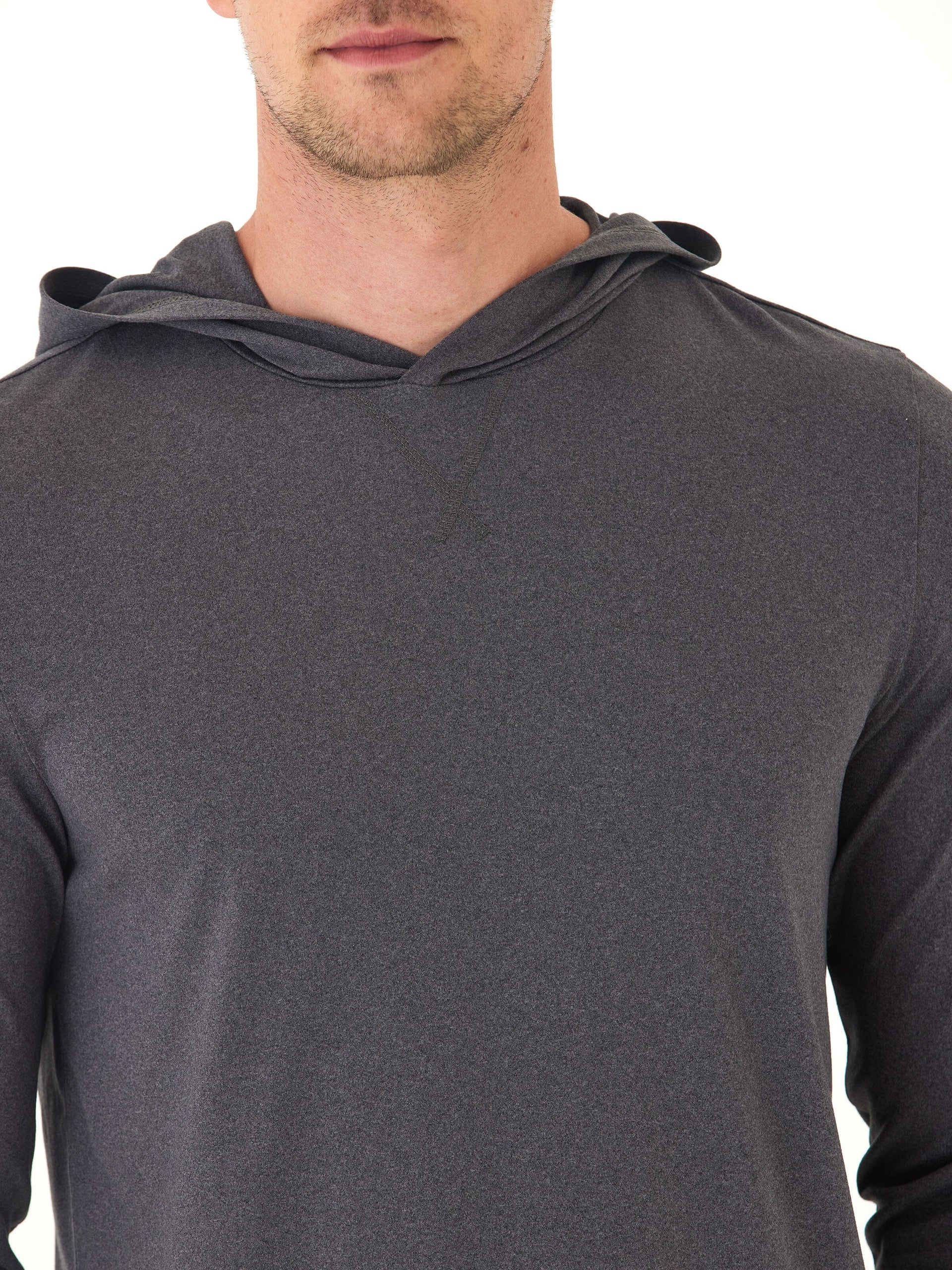Malone Luxe Jersey Pullover Hoodie in Dark Grey