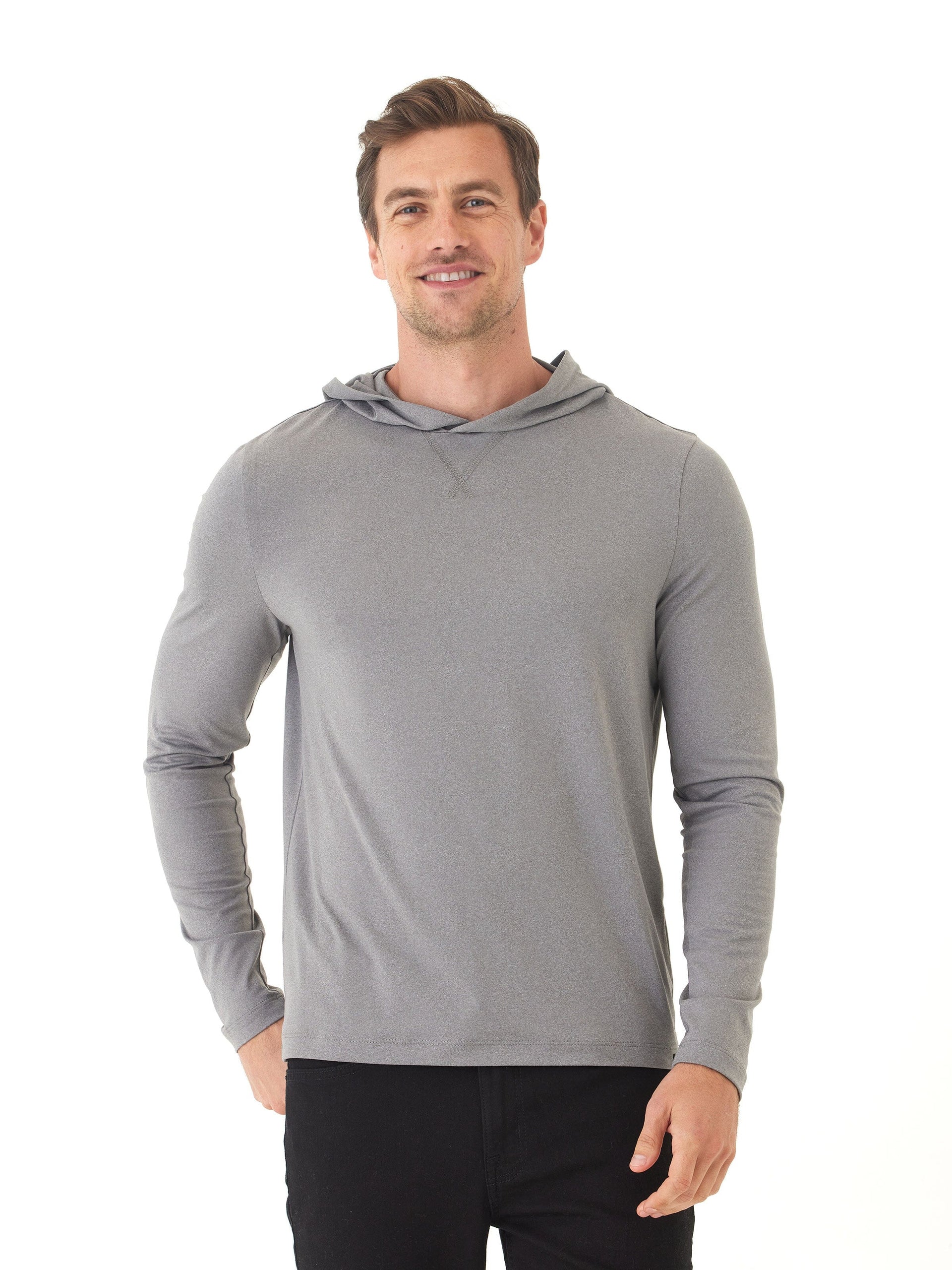 Malone Luxe Jersey Pullover Hoodie for Men in Grey