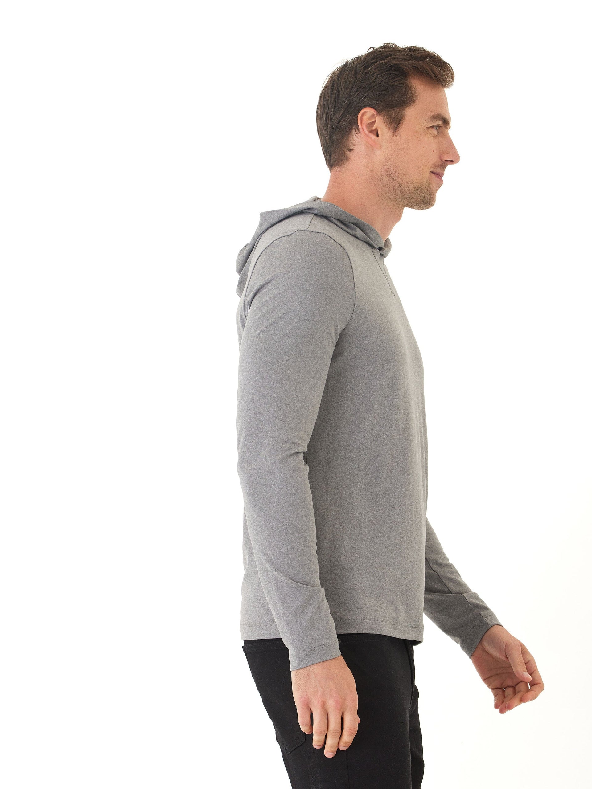 Malone Luxe Jersey Pullover Hoodie for Men in Grey