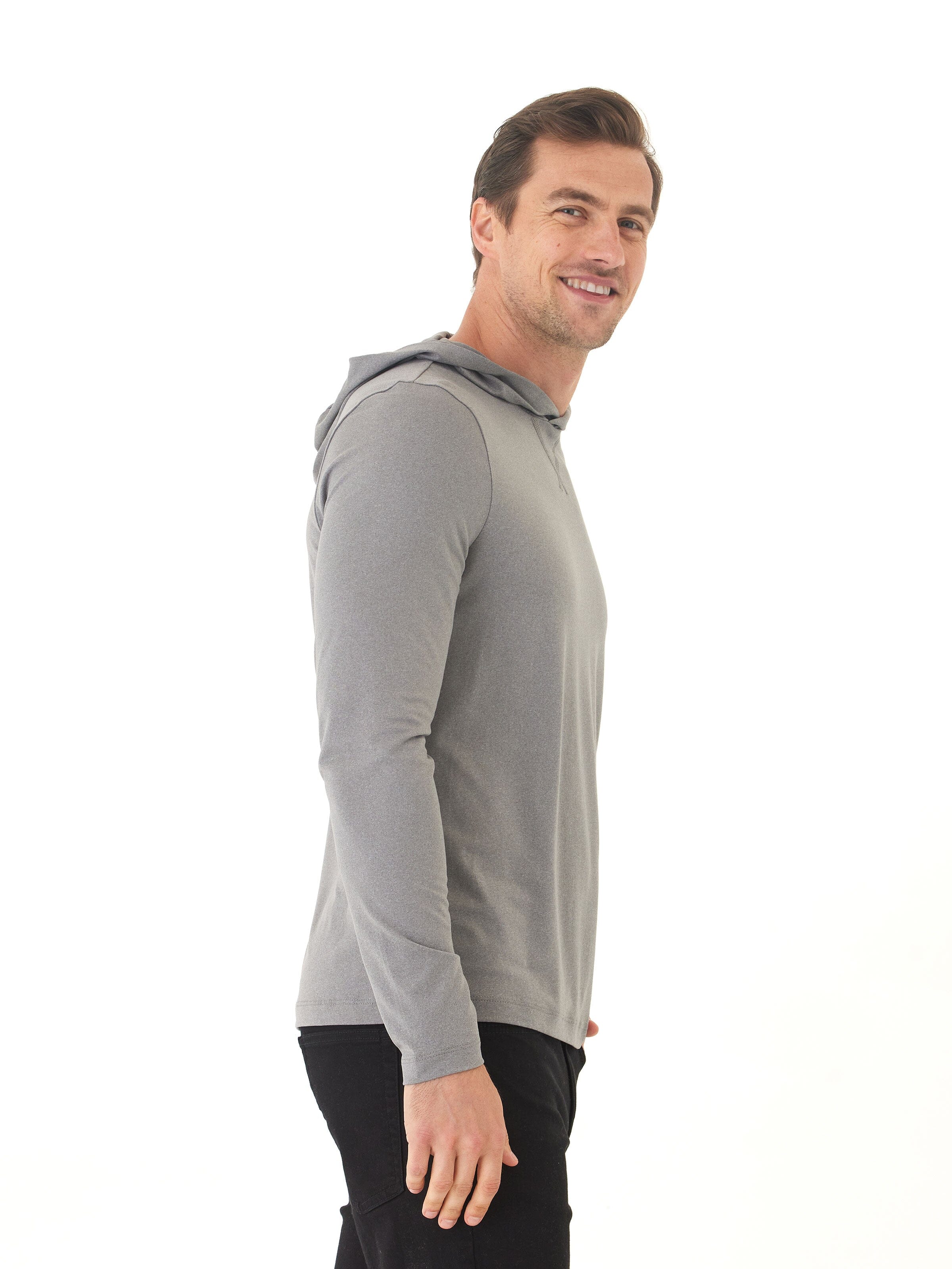 Malone Luxe Jersey Pullover Hoodie for Men in Grey