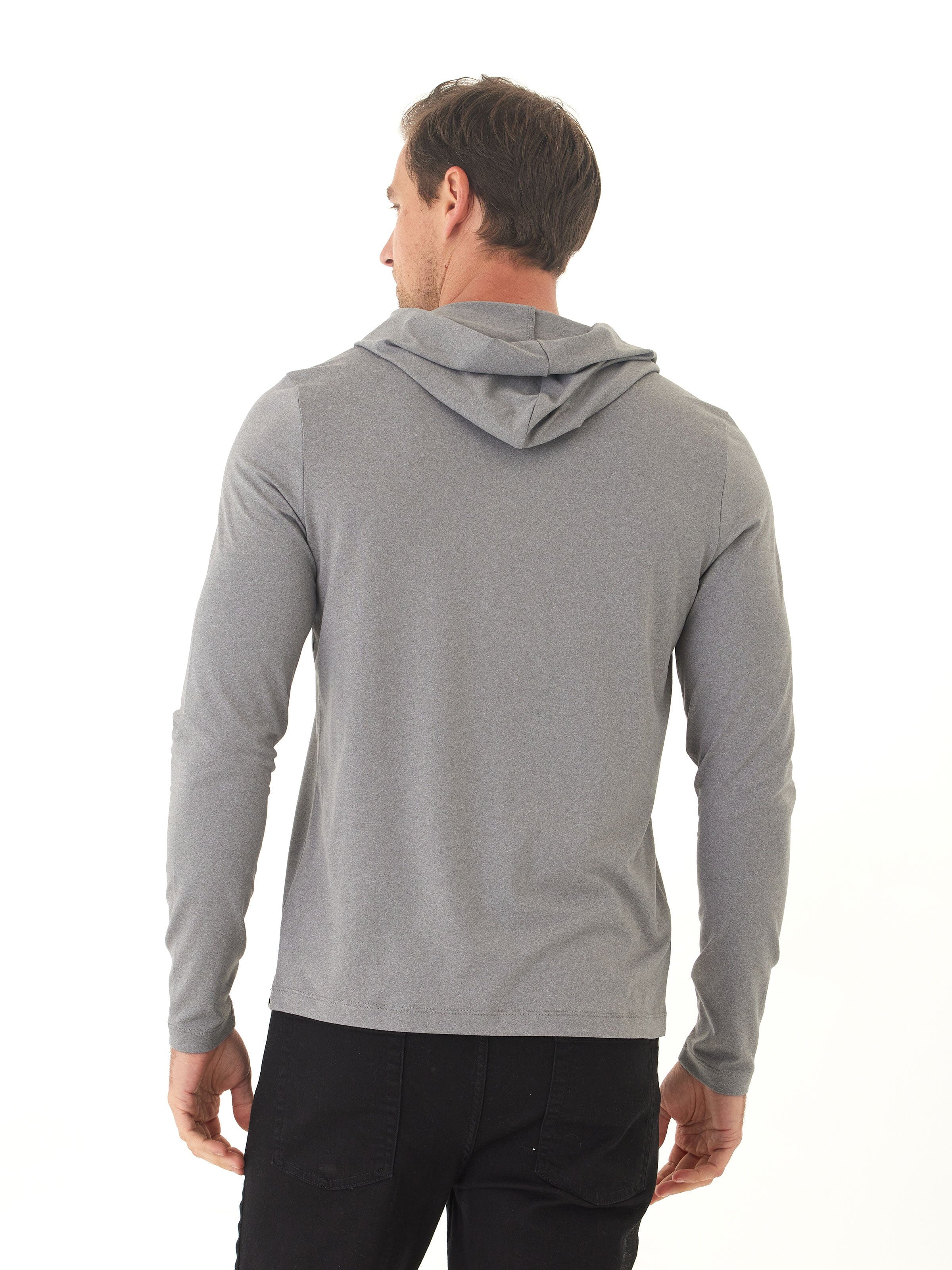 Malone Luxe Jersey Pullover Hoodie for Men in Grey