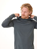 Dark-grey Malone Luxe Jersey Pullover T-Shirt Hoodie in a form-fitting knit