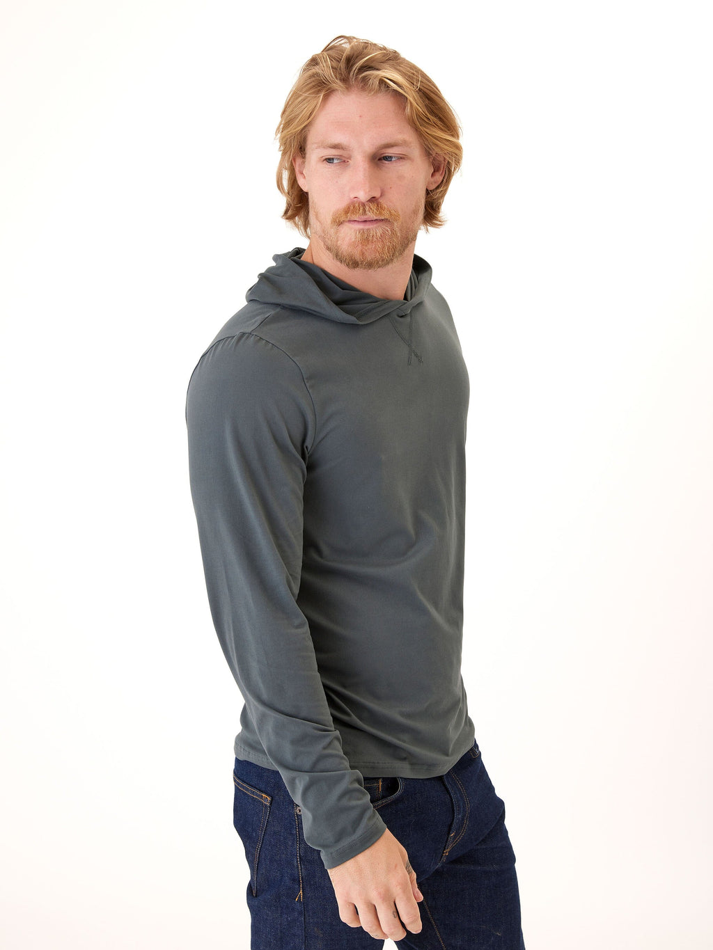Malone Luxe Jersey Pullover T-Shirt Hoodie - Form Fitting Knit
