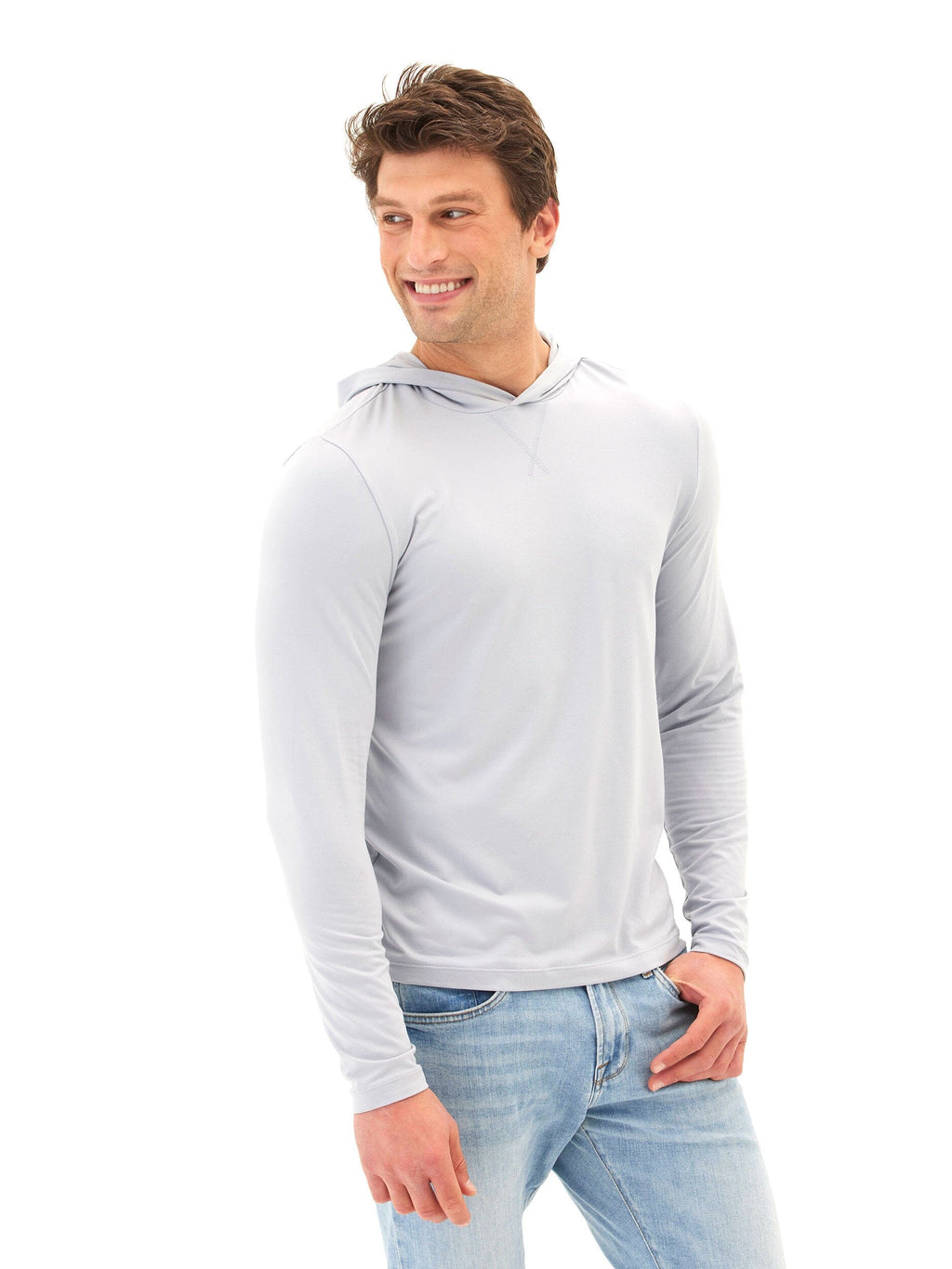 Malone Luxe Jersey Pullover T-Shirt Hoodie in Double Brushed Fabric