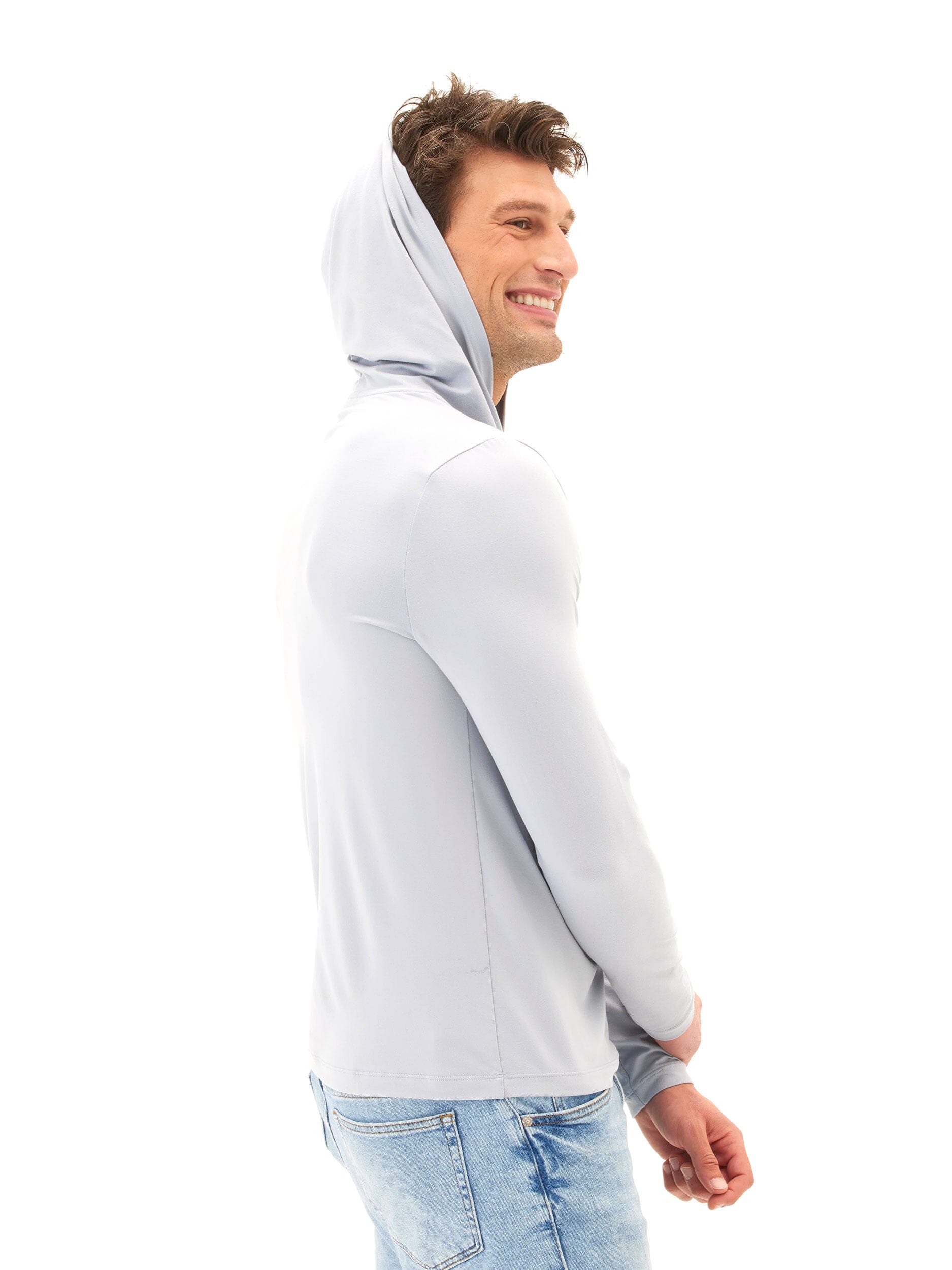 Malone Luxe Jersey Pullover T-Shirt Hoodie in Double Brushed Fabric