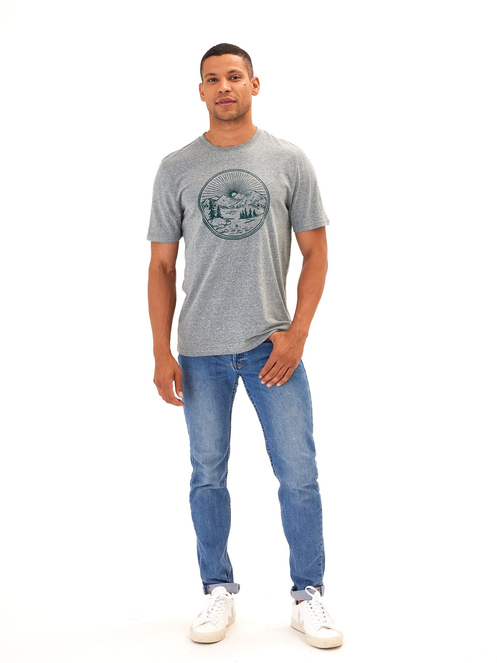 Triblend Graphic Crew Neck Tee - Outdoorsy Casual Knit
