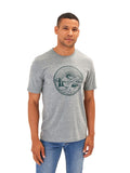 Forest-green Triblend crew neck tee with unique hand-drawn graphic art