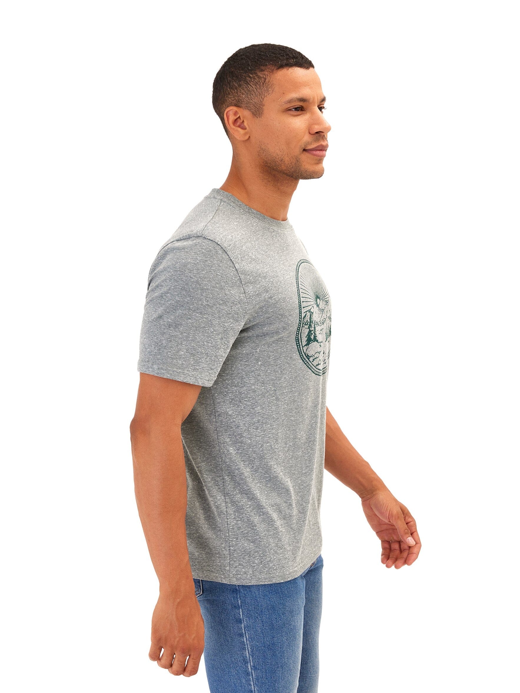 Triblend Graphic Crew Neck Tee - Outdoorsy Casual Knit