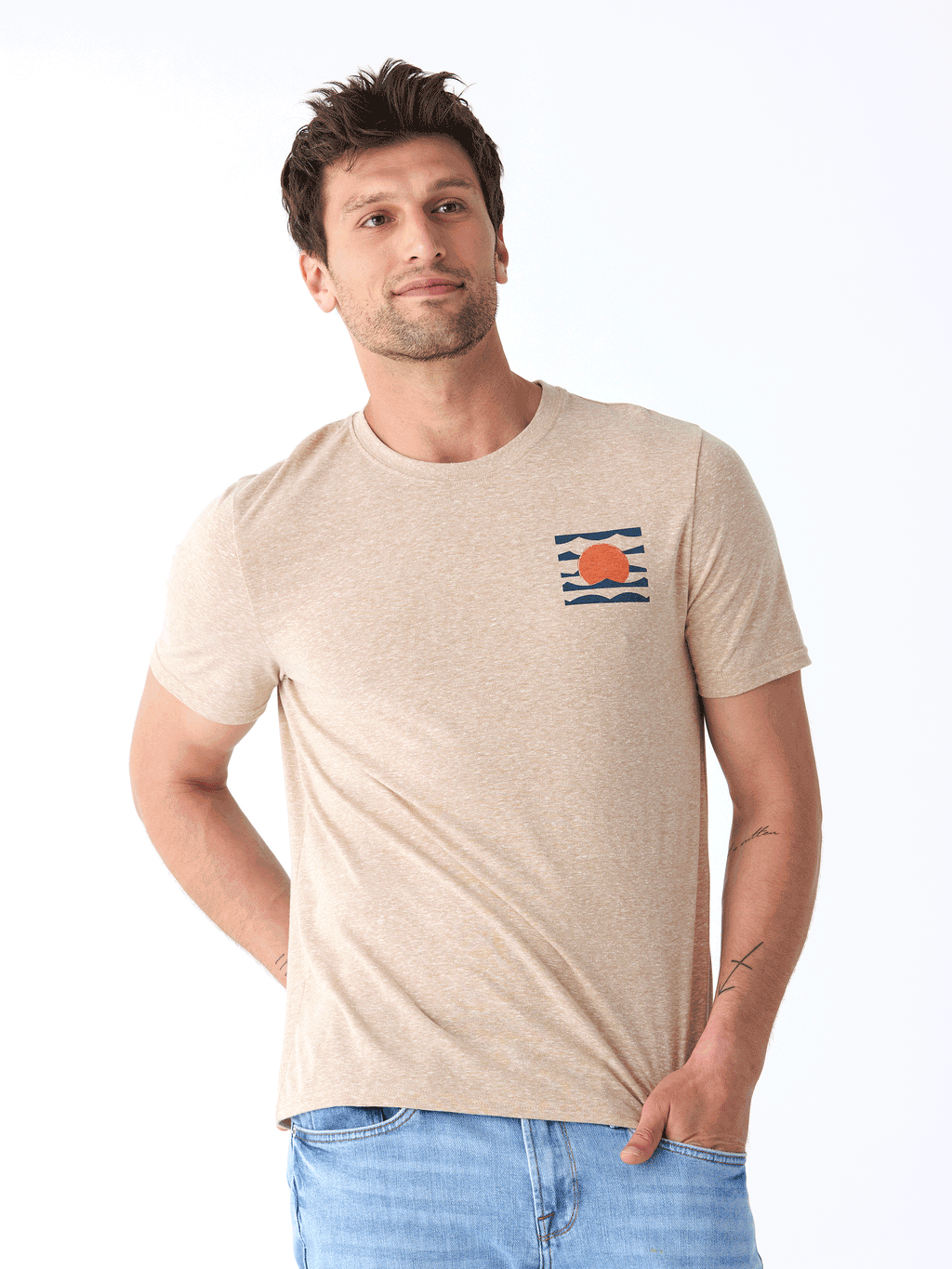 Setting Sun Triblend Graphic Tee - Coastal Surf Style