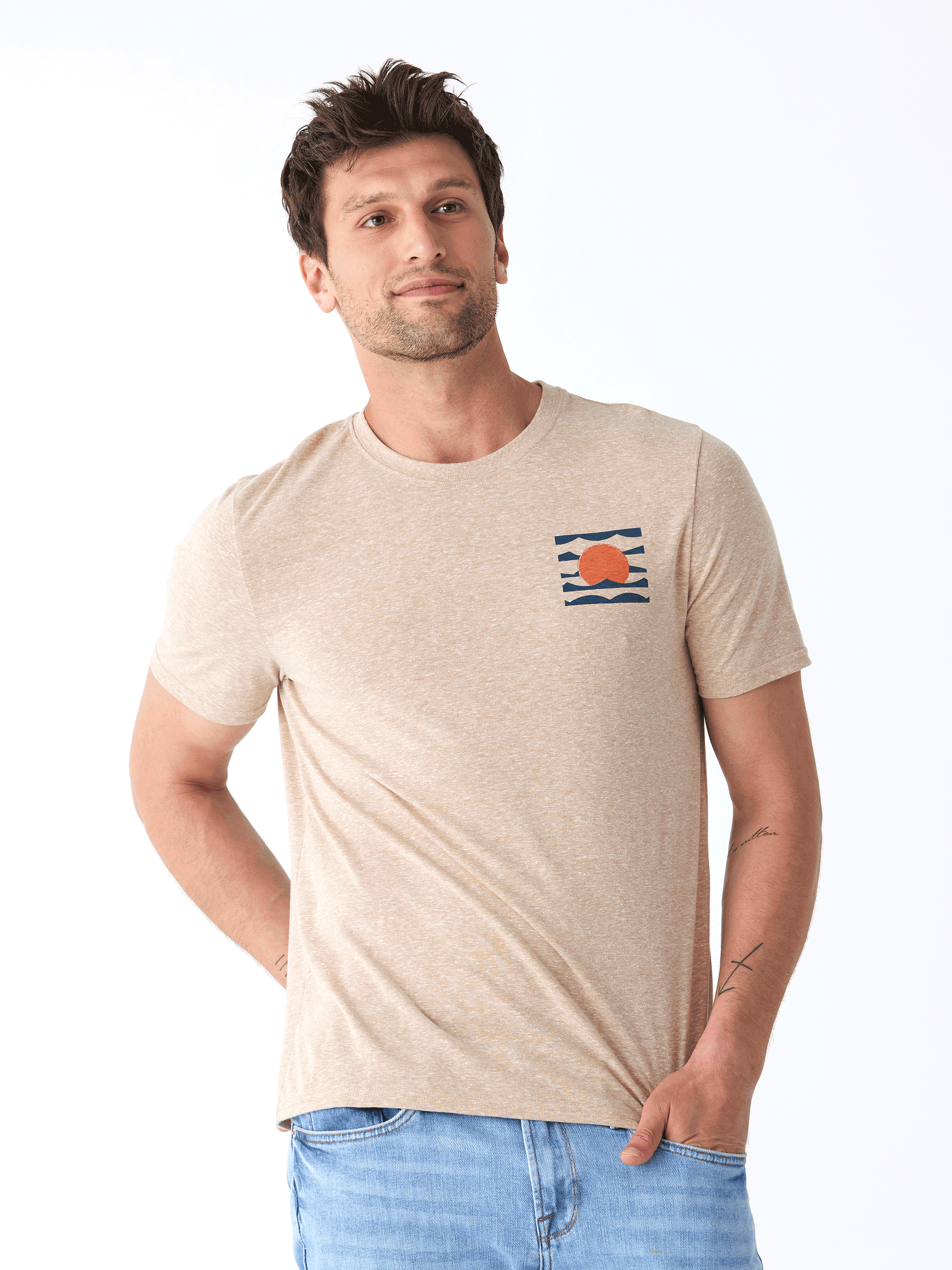 Setting Sun Triblend Graphic Tee - Coastal Surf Style