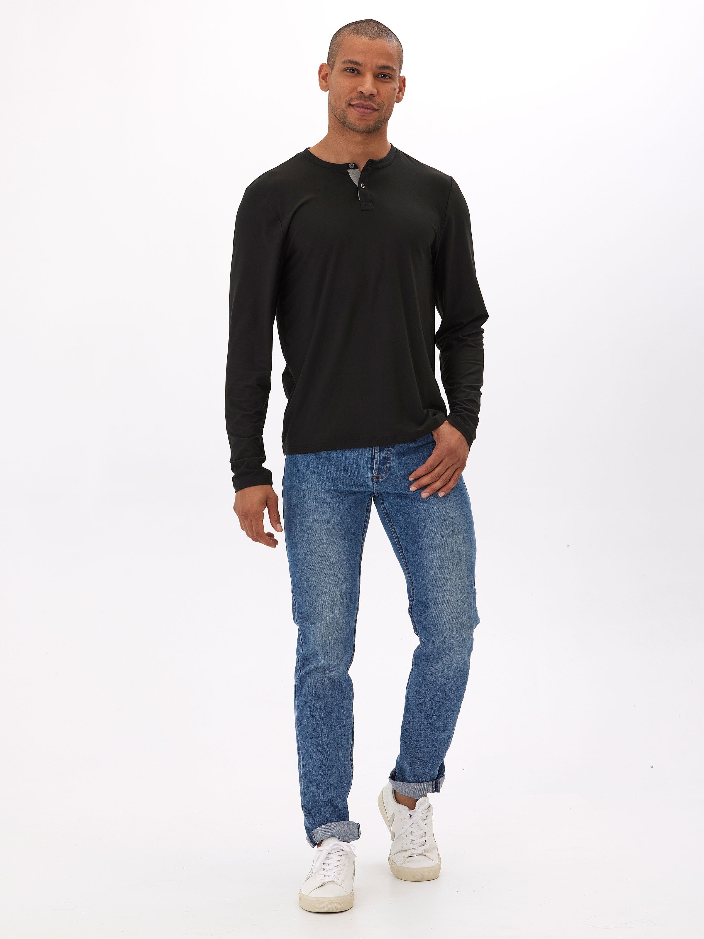 Frederick Luxe Jersey Long Sleeve Henley - Men's Casual Staple