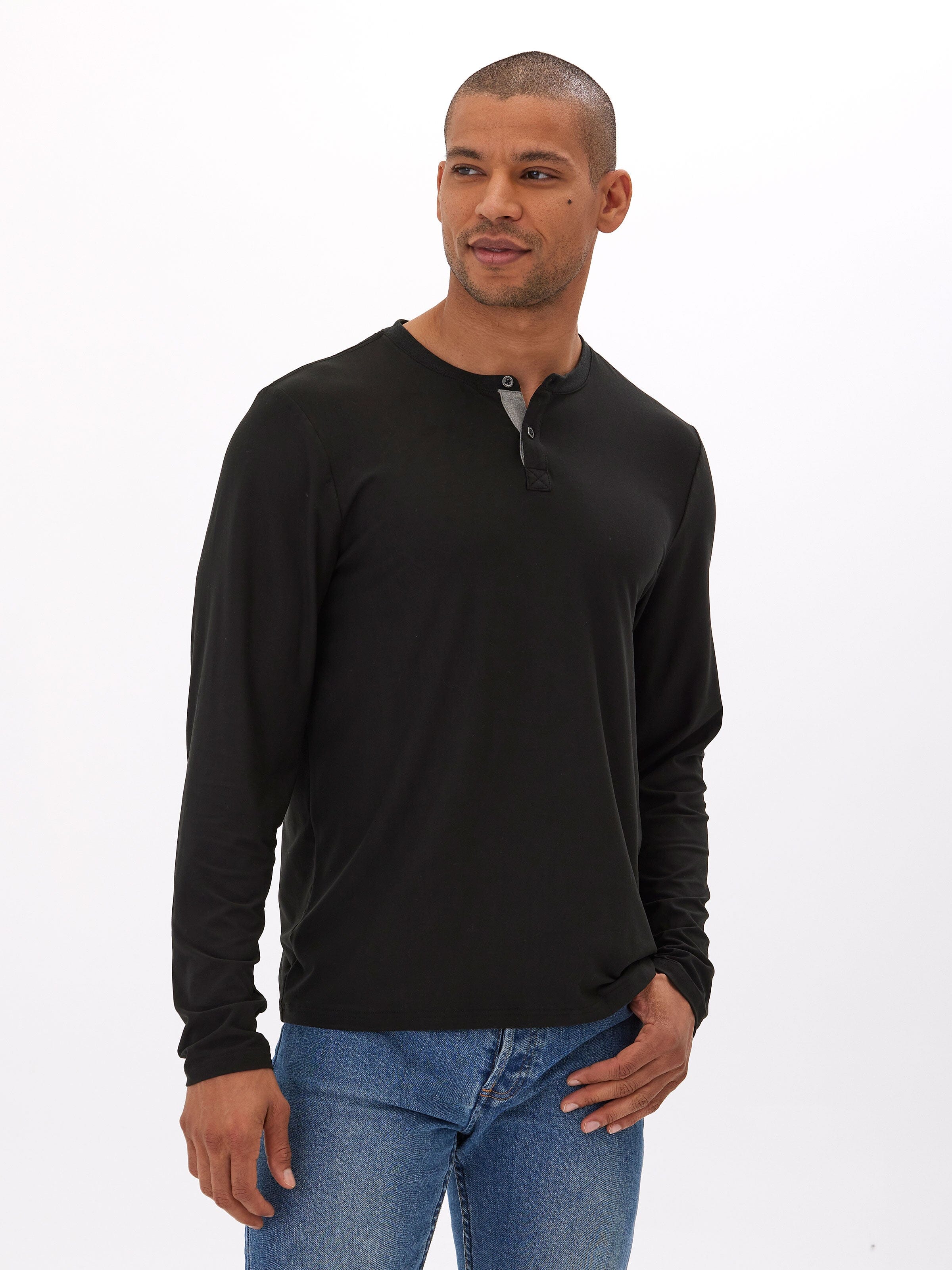 Frederick Luxe Jersey Long Sleeve Henley - Men's Casual Staple