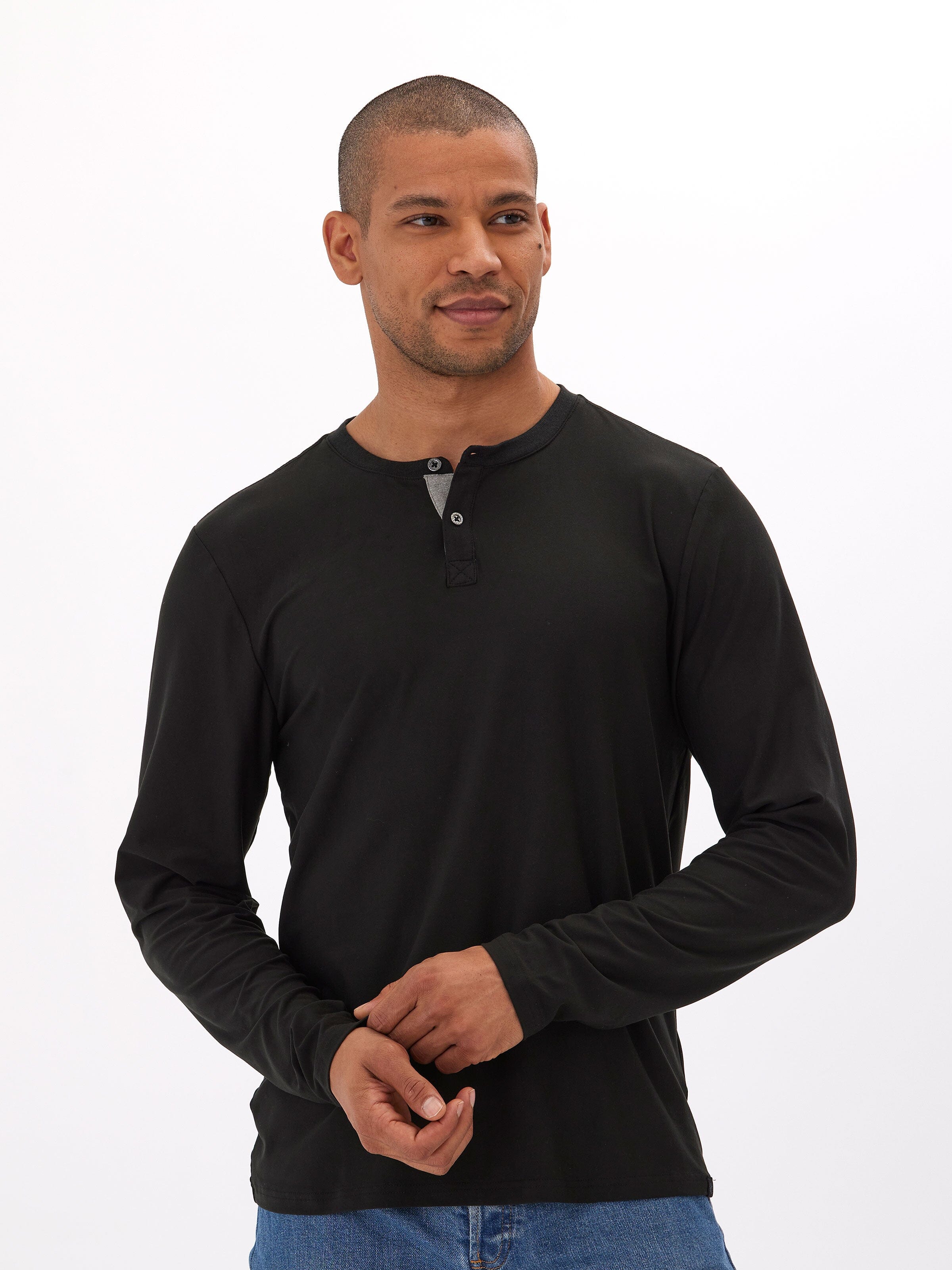 Frederick Luxe Jersey Long Sleeve Henley - Men's Casual Staple