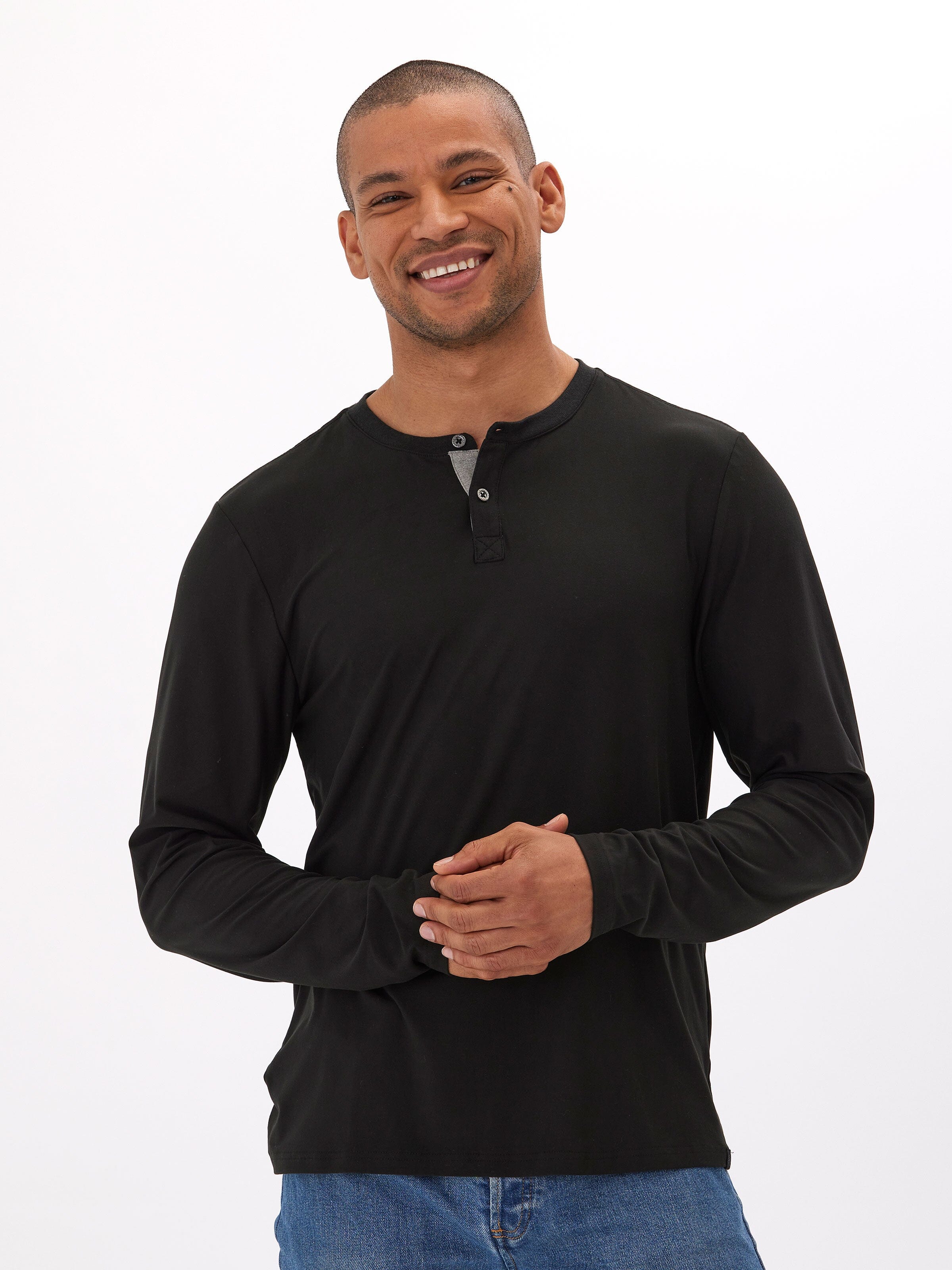 Frederick Luxe Jersey Long Sleeve Henley - Men's Casual Staple