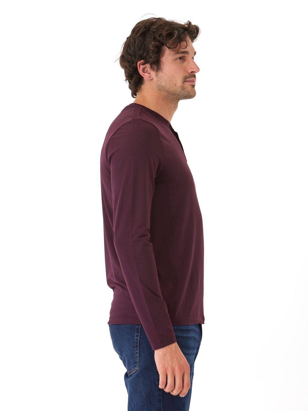 Luxe Jersey Long Sleeve Henley Shirt - Versatile Essential