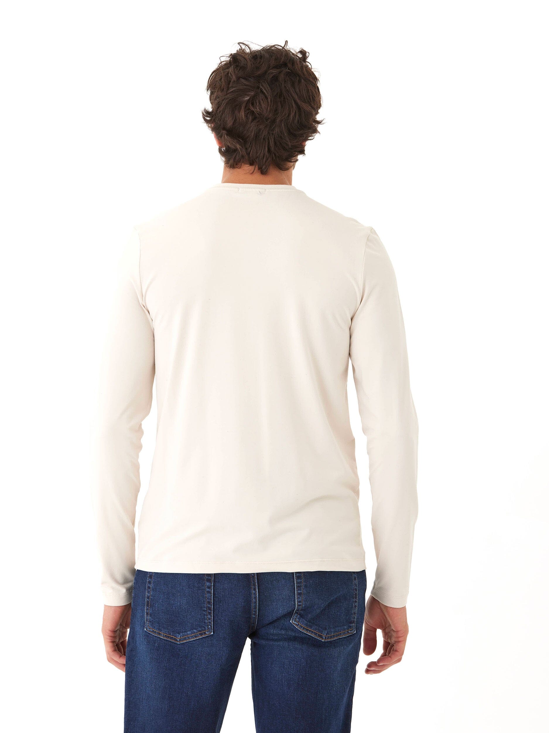 Luxe Jersey Long Sleeve Henley Shirt - Comfortable Essential Tee