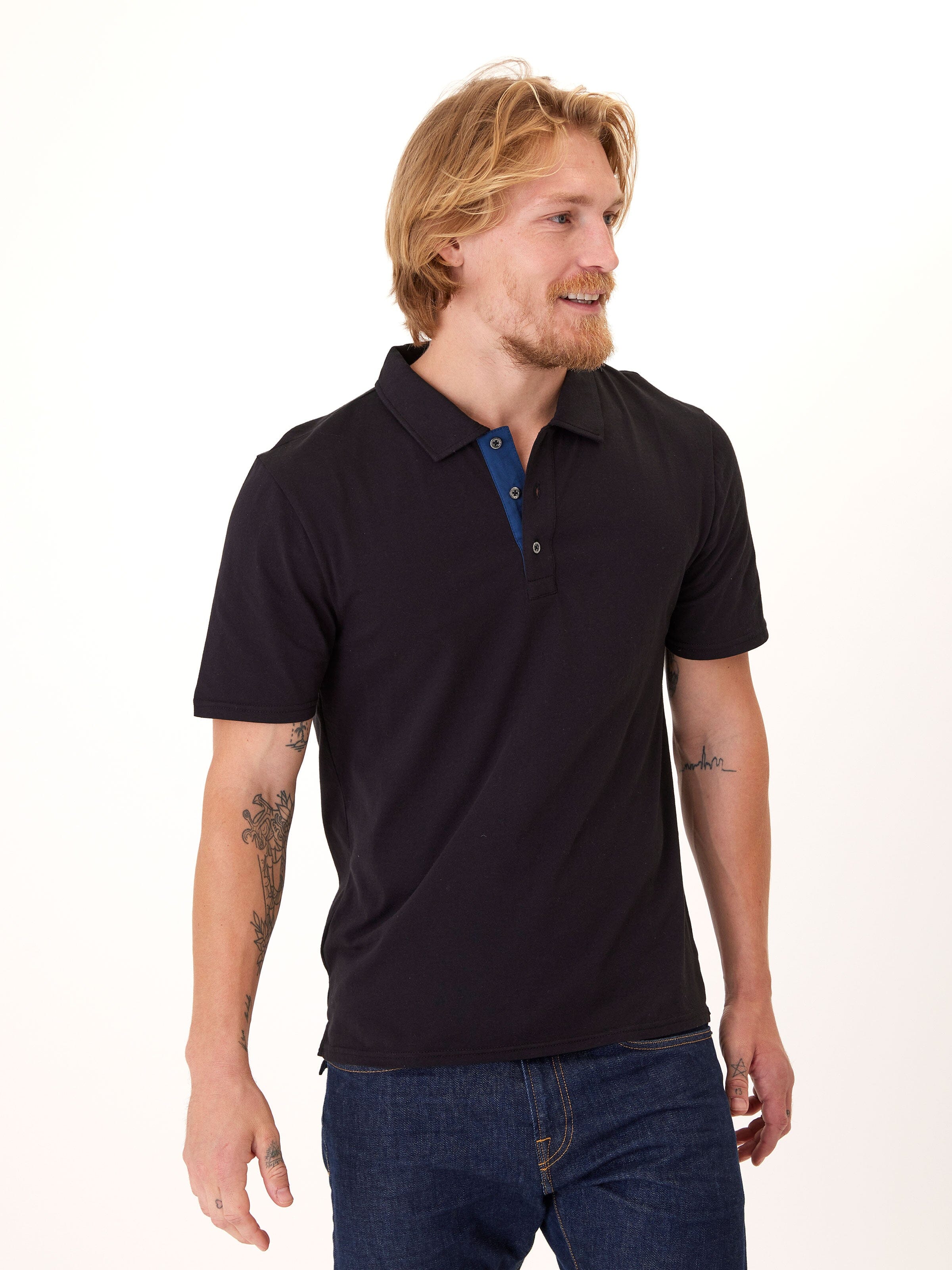 Ashton Organic Cotton Polo Shirt with Contrast Placket Detail