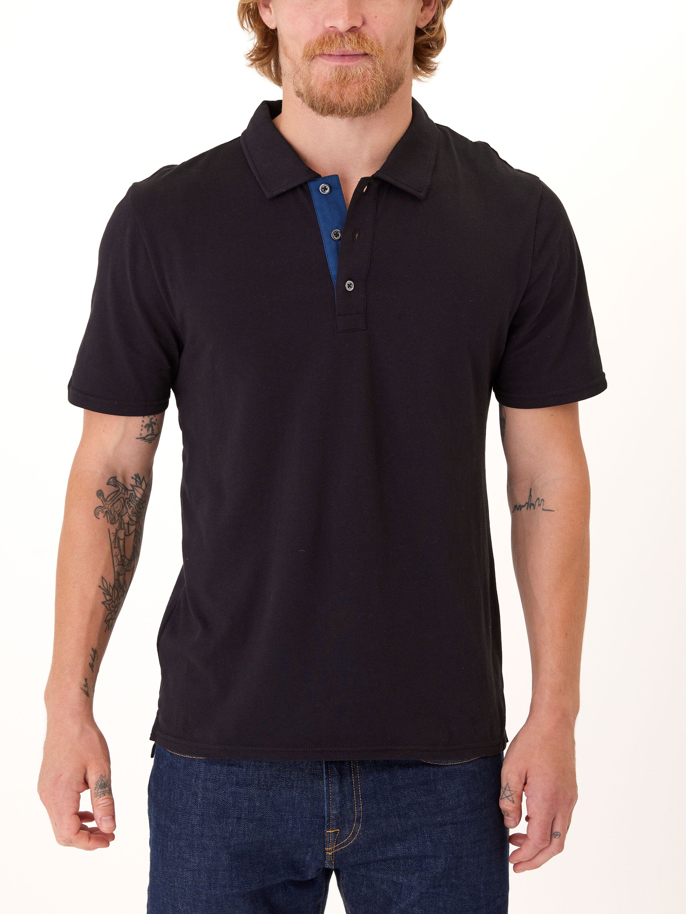Ashton Organic Cotton Polo Shirt with Contrast Placket Detail