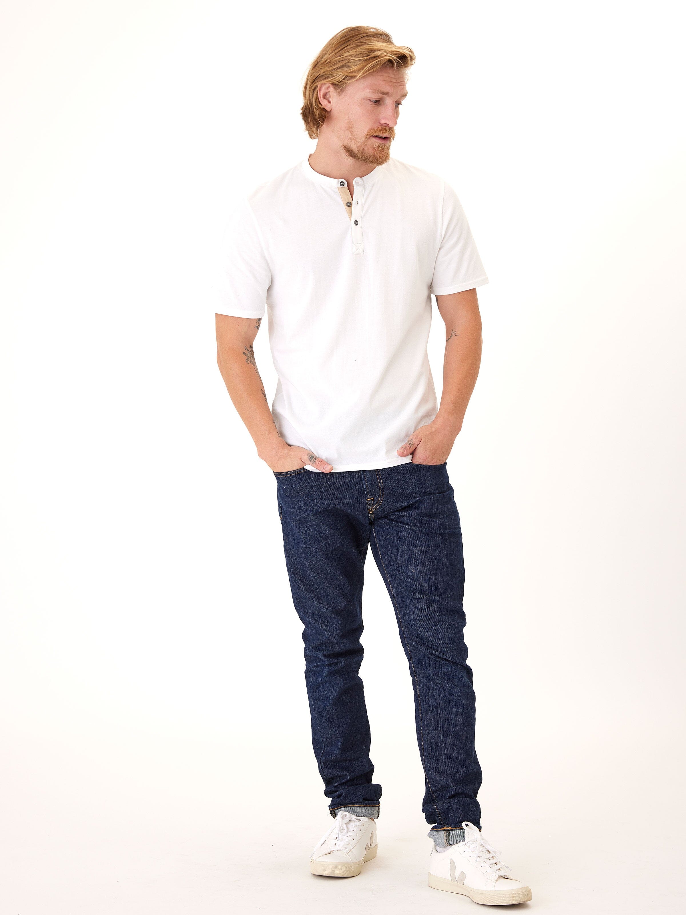 Chester Organic Cotton Henley Shirt - Classic Long Sleeve Top