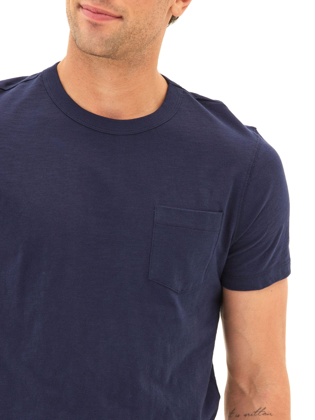 Ryker Men's Slub Jersey Pocket Tee in Navy Blue