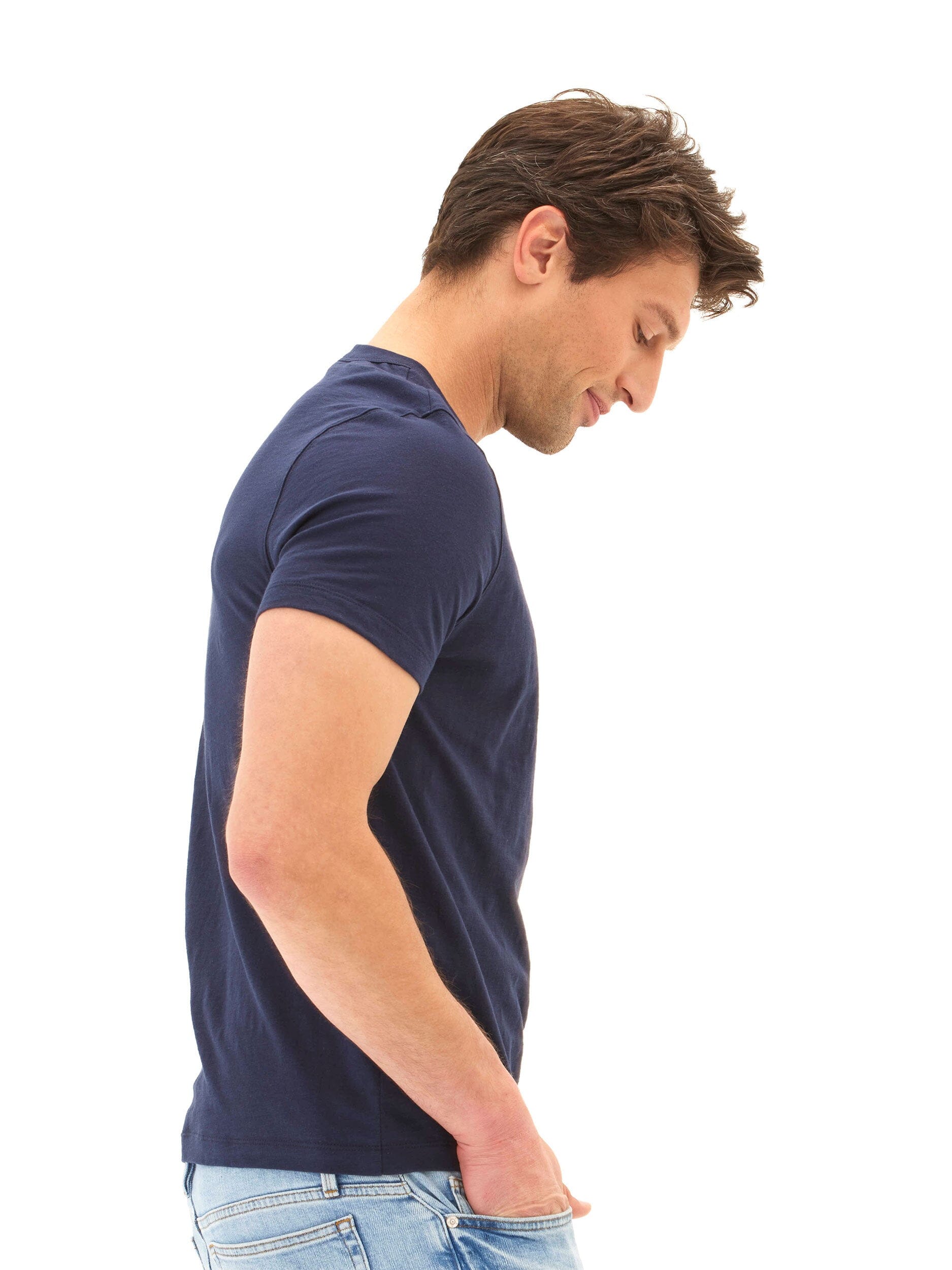 Ryker Men's Slub Jersey Pocket Tee in Navy Blue