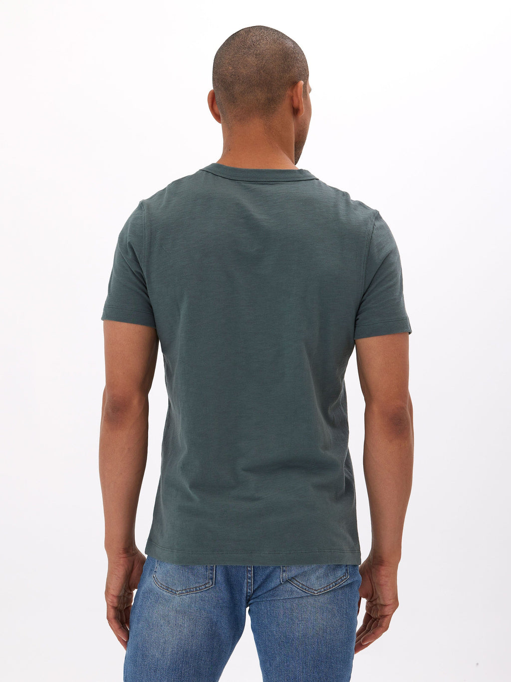 Men's Ryker Slub Jersey Pocket Tee in Teal and Dark-Green