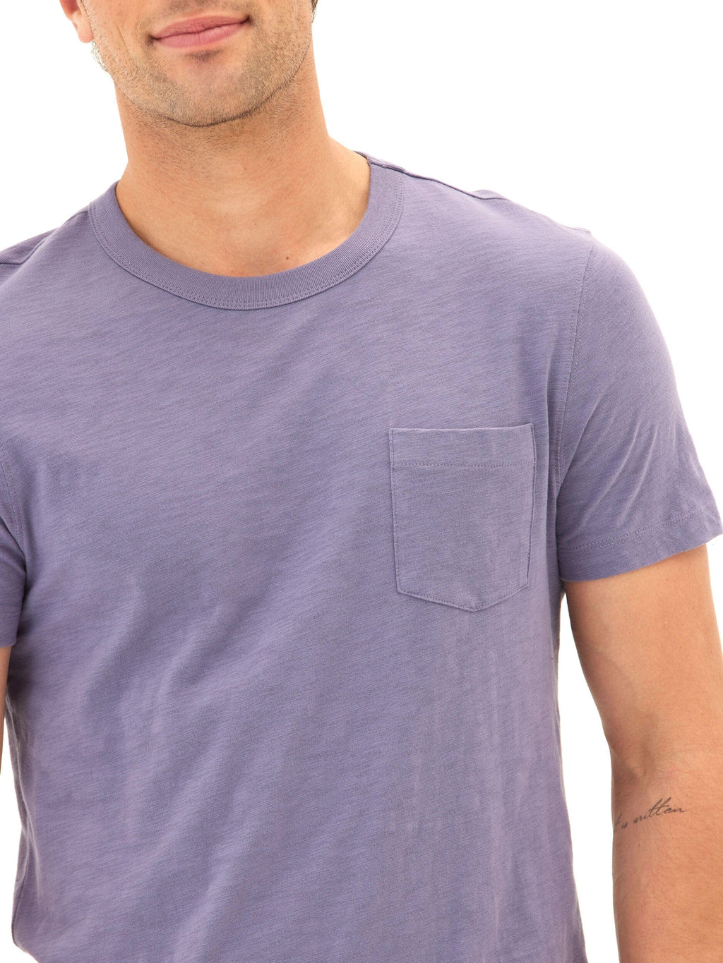Ryker Men's Purple Slub Jersey Pocket Tee in Organic Cotton