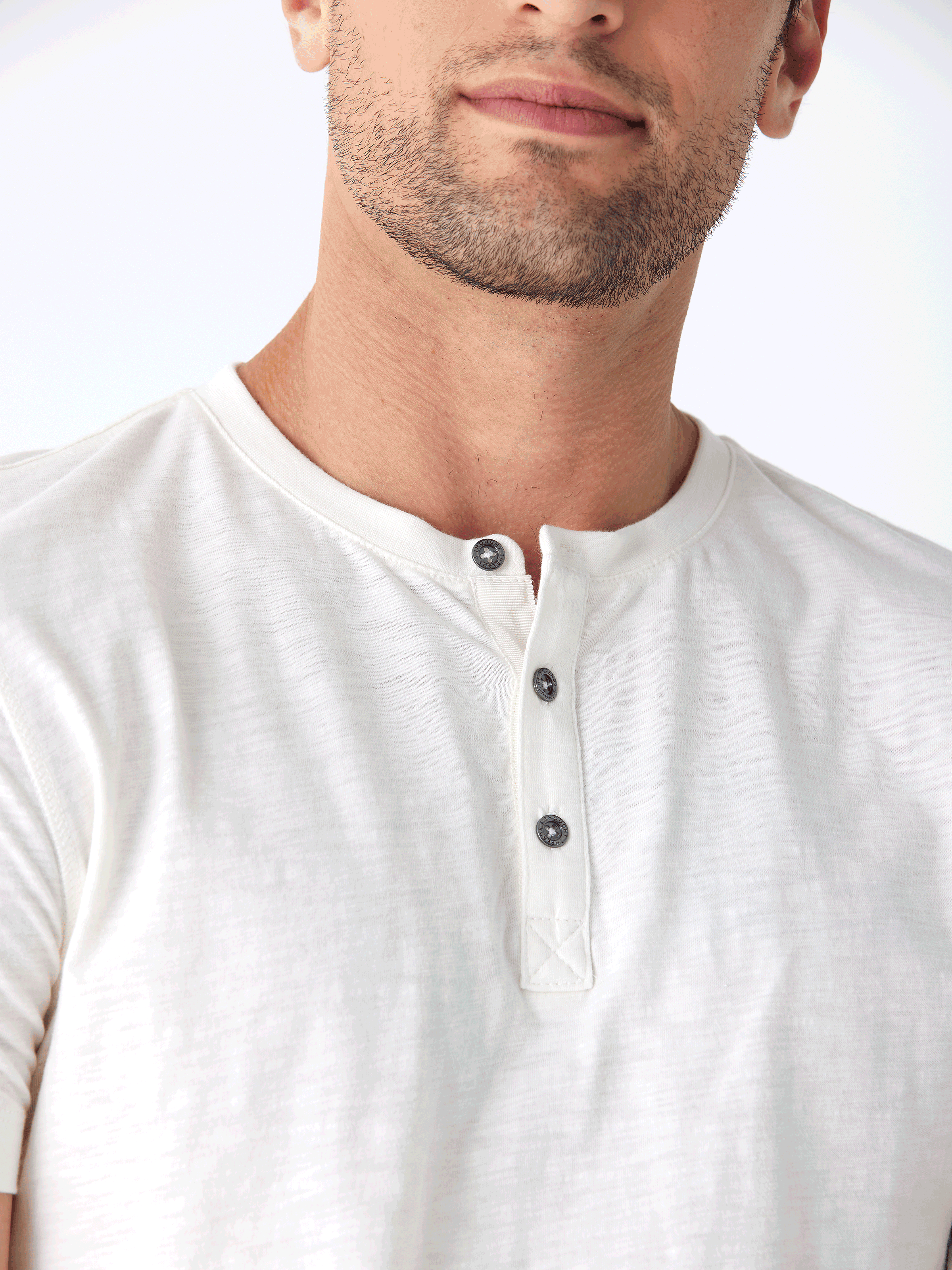 Heath Slub Jersey Short Sleeve Henley in Organic Cotton