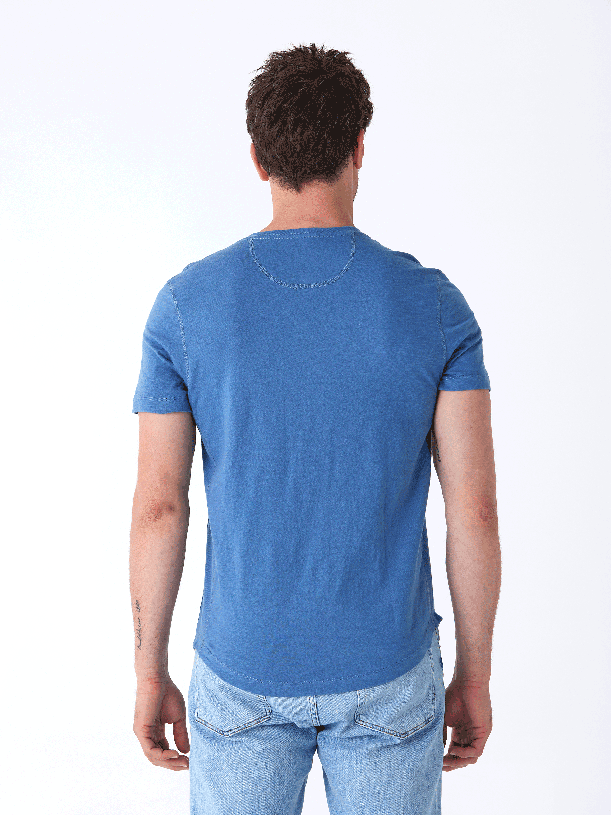 Heath Slub Jersey Short Sleeve Henley in Organic Cotton