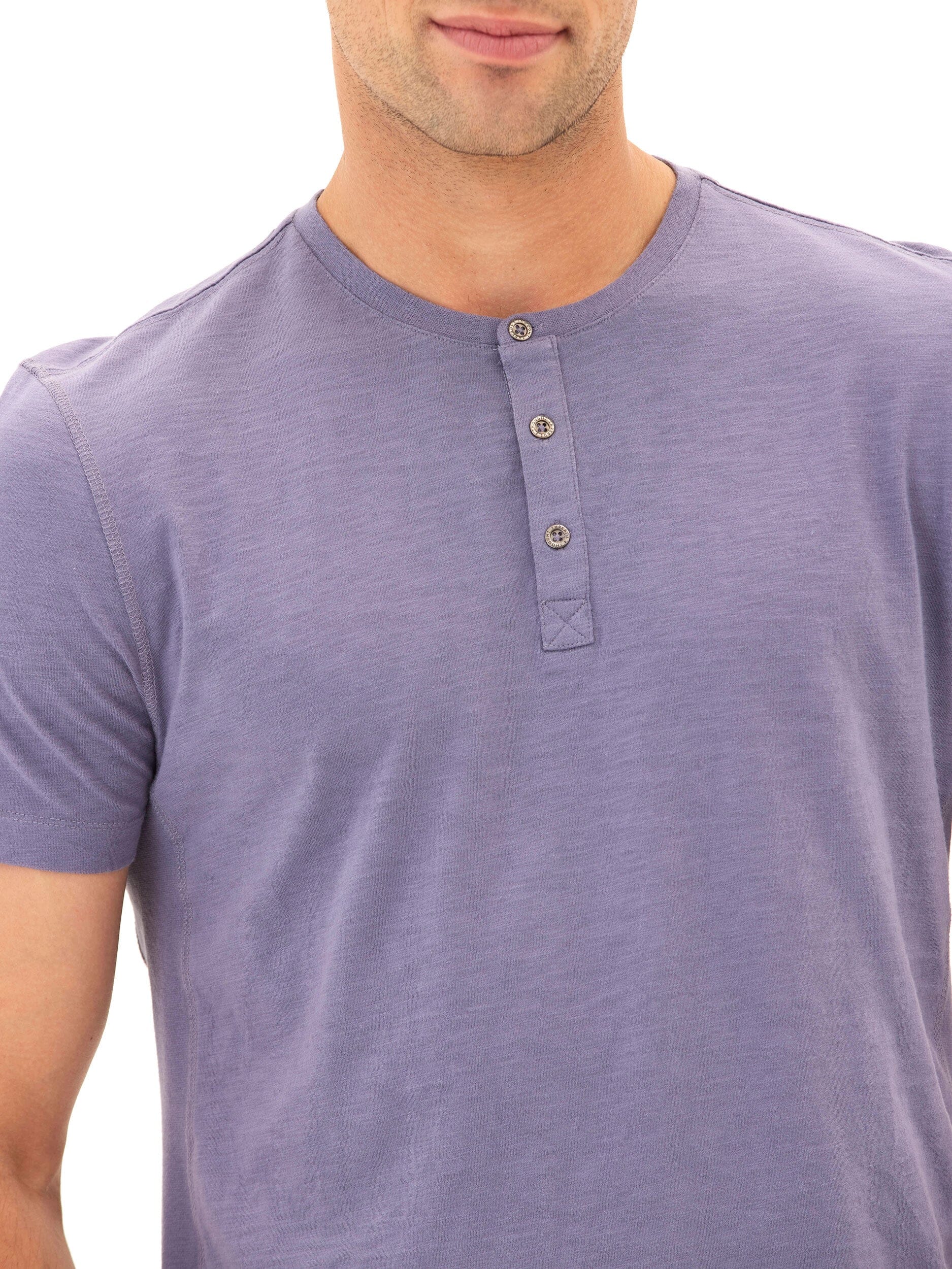 Heath Slub Jersey Short Sleeve Henley in Organic Cotton