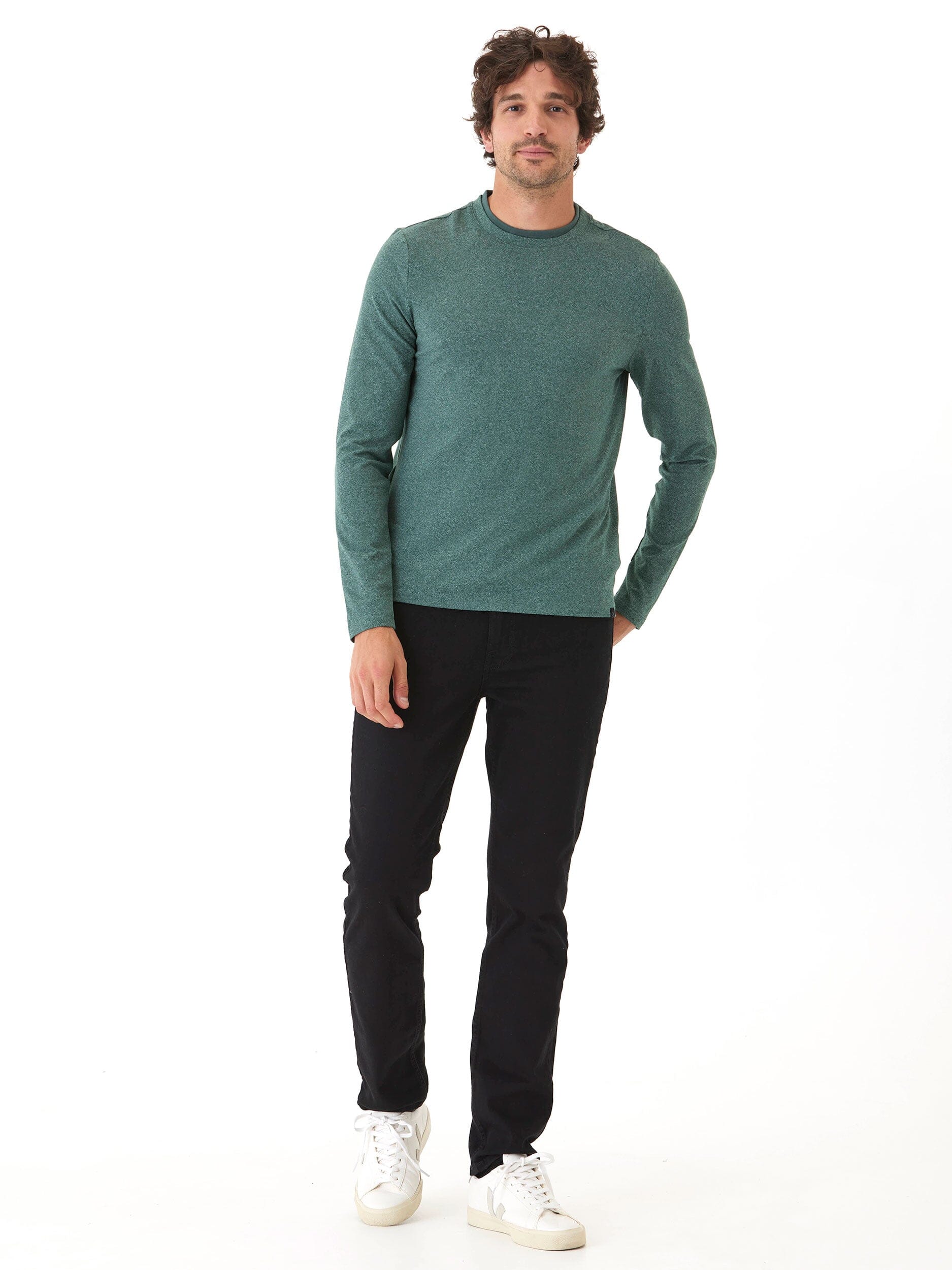 Parker Luxe Jersey Double Rib Long Sleeve Crew Neck Shirt