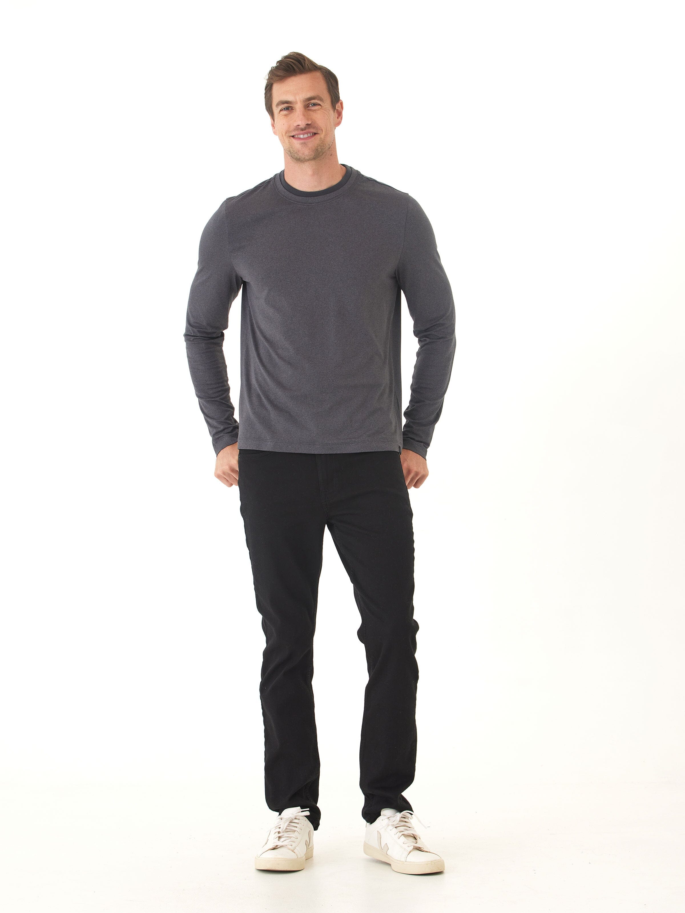 Luxe Jersey Double Rib Long Sleeve Crew
