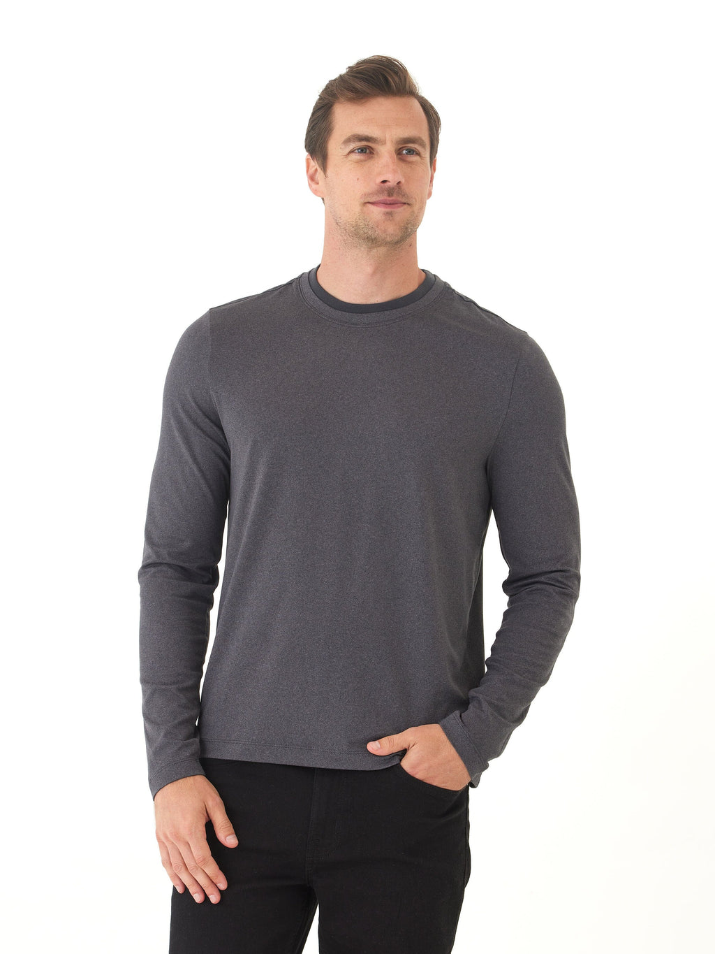 Luxe Jersey Double Rib Long Sleeve Crew