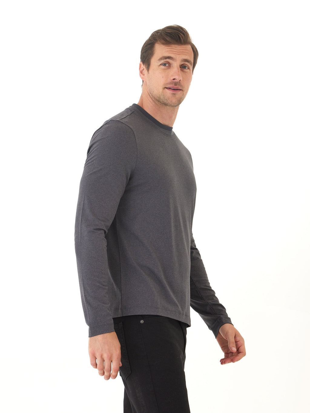Luxe Jersey Double Rib Long Sleeve Crew
