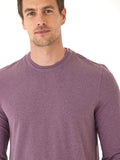 Men's Parker Luxe Jersey double rib long sleeve crew in heather-plum