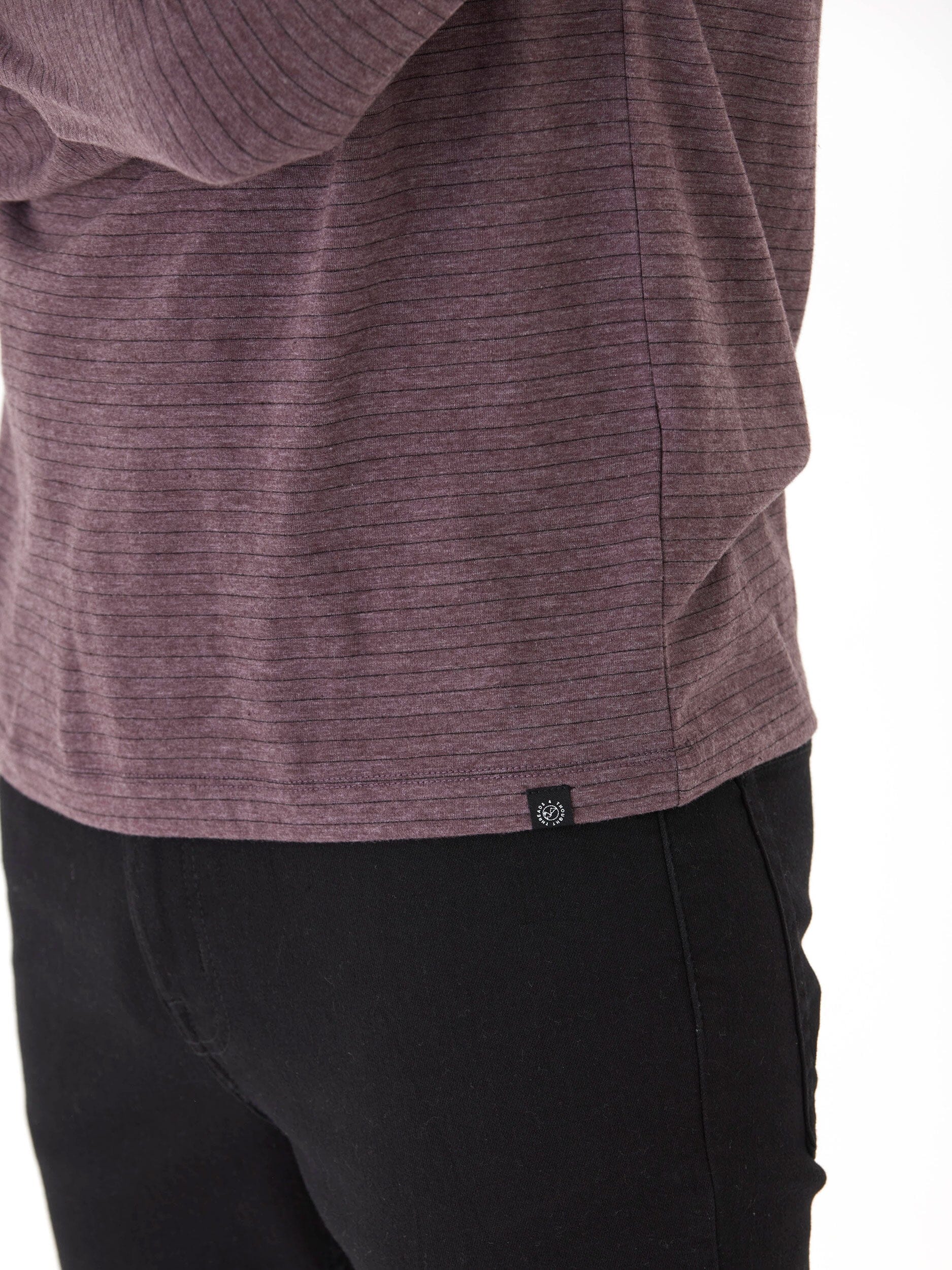 Torryn Triblend Stripe Jersey Long Sleeve Contrast Henley Shirt