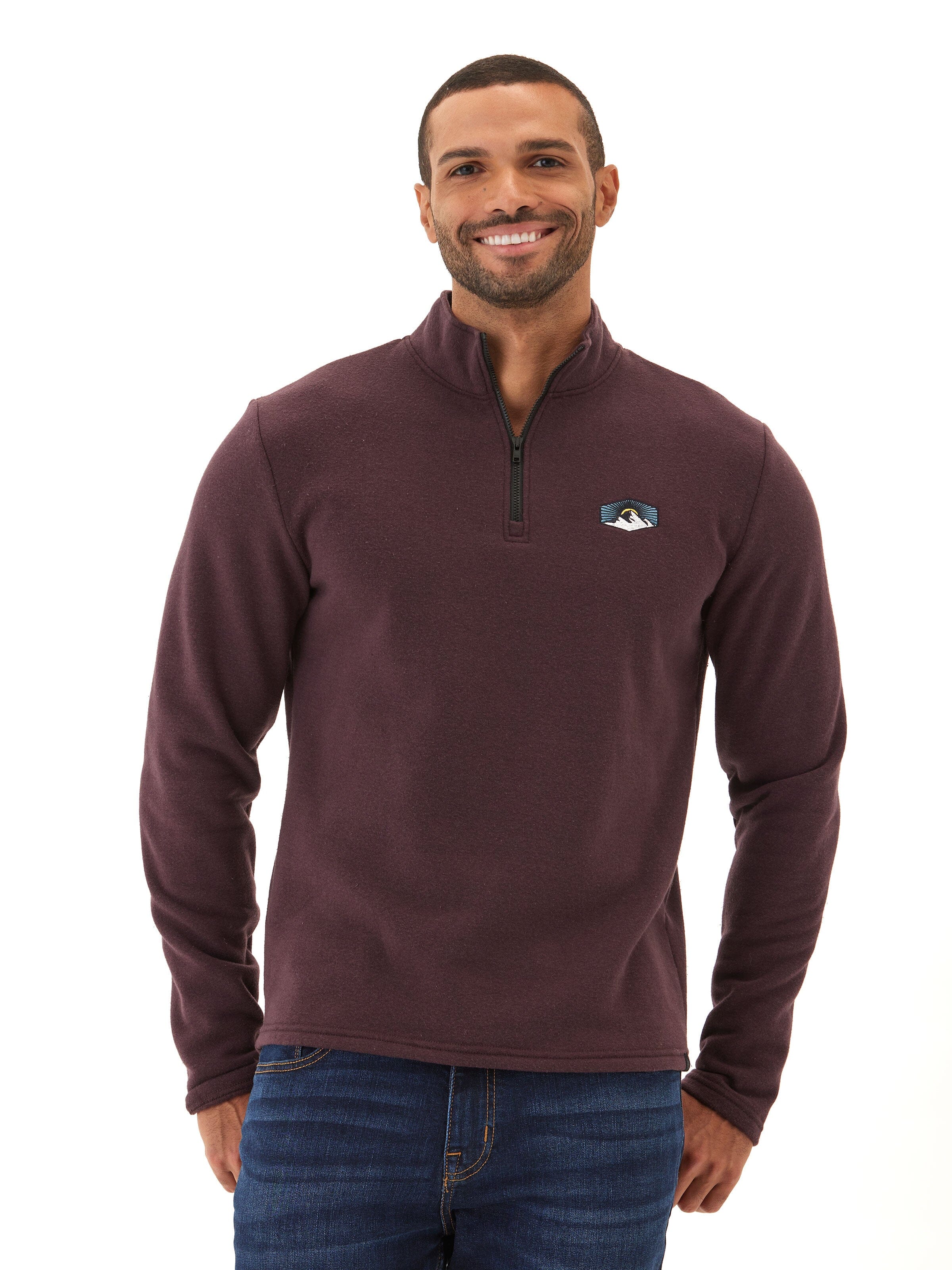 Kace Triblend Fleece Embroidered 1/4-Zip in Burgundy