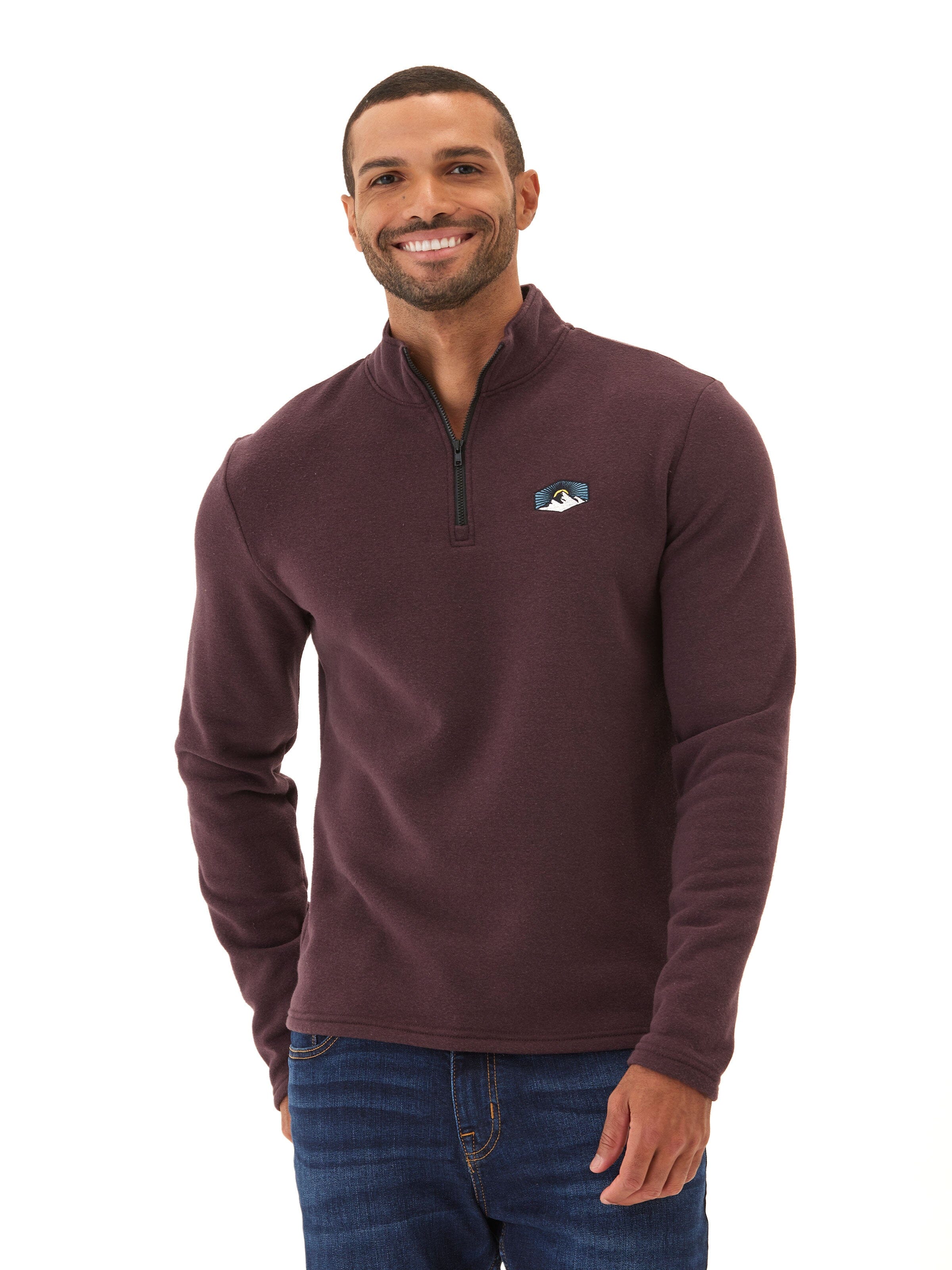 Kace Triblend Fleece Embroidered 1/4-Zip in Burgundy