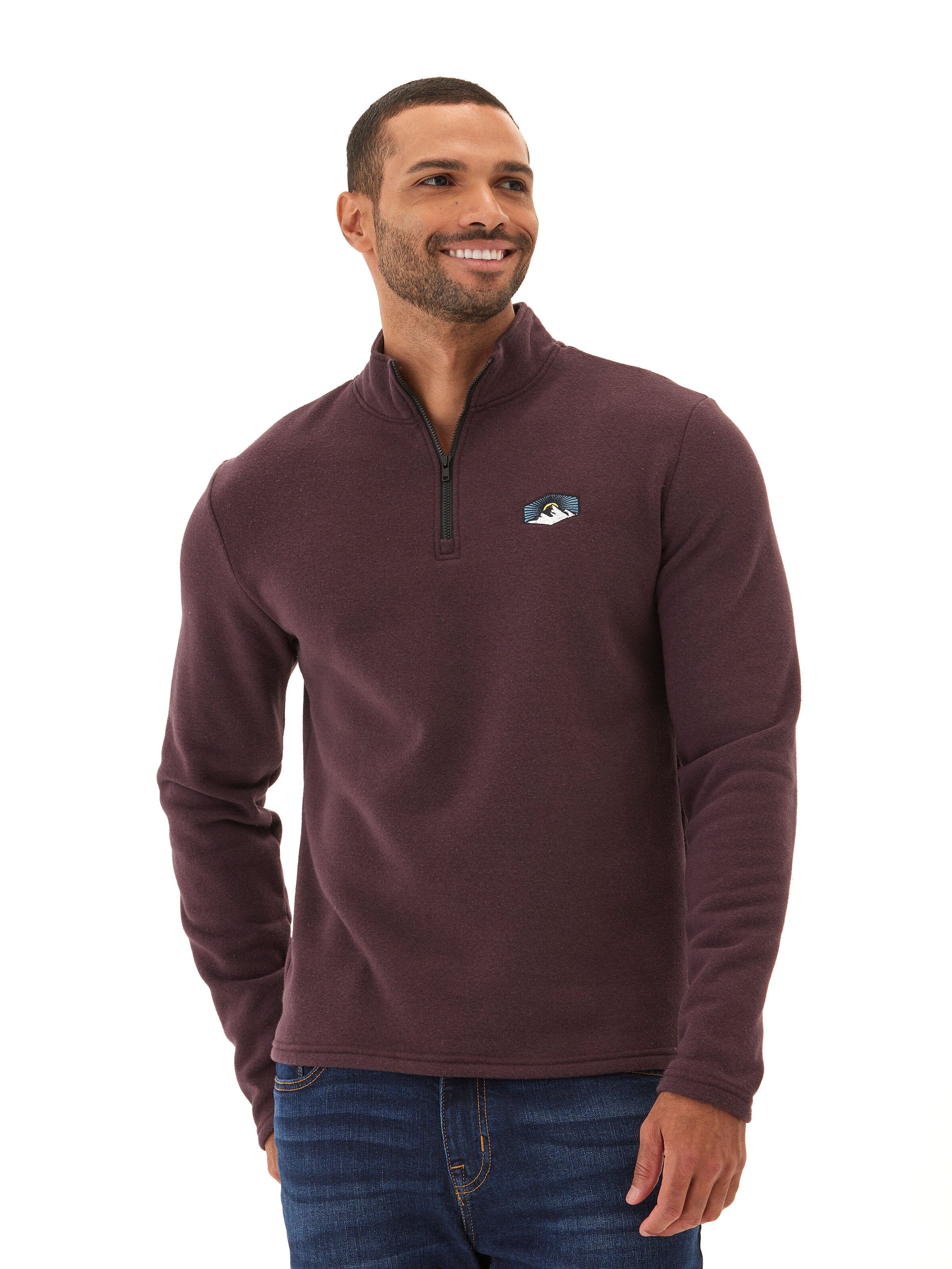 Kace Triblend Fleece Embroidered 1/4-Zip in Burgundy