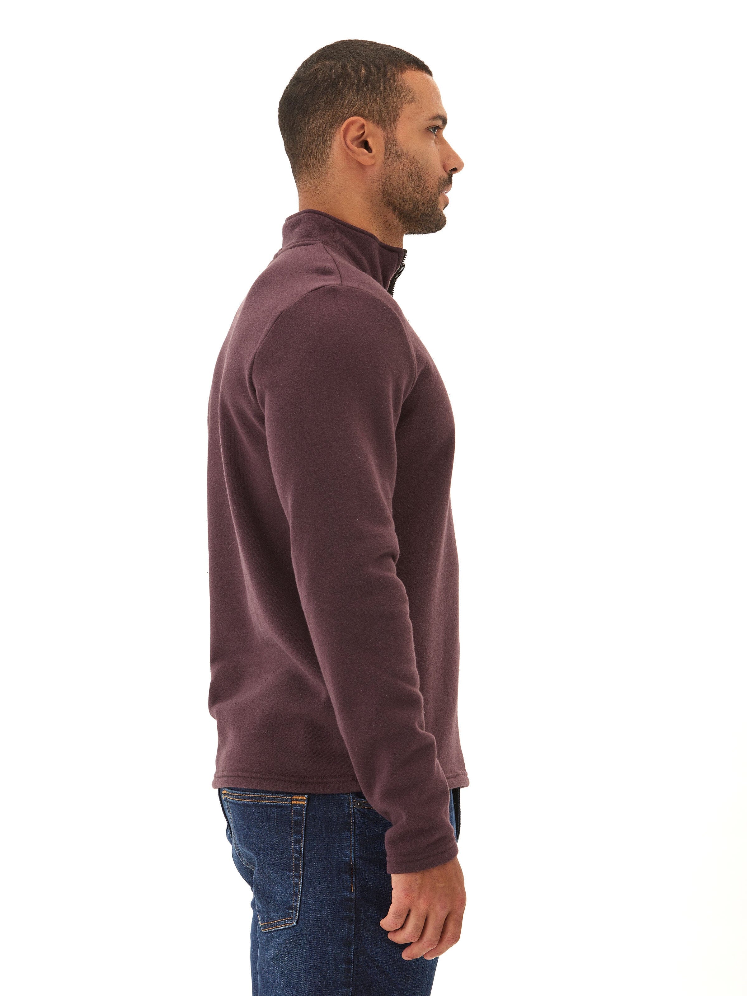 Kace Triblend Fleece Embroidered 1/4-Zip in Burgundy