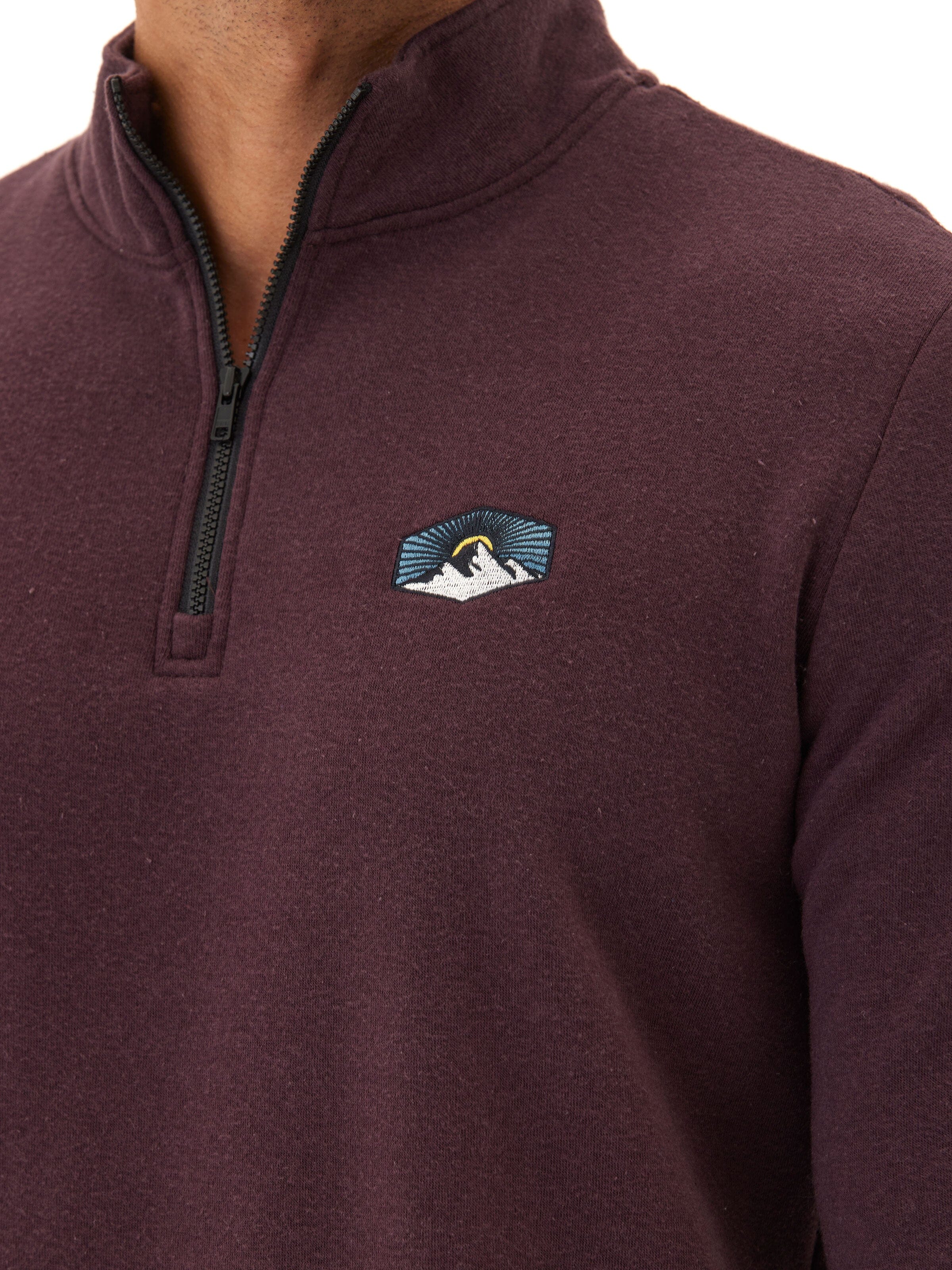 Kace Triblend Fleece Embroidered 1/4-Zip in Burgundy