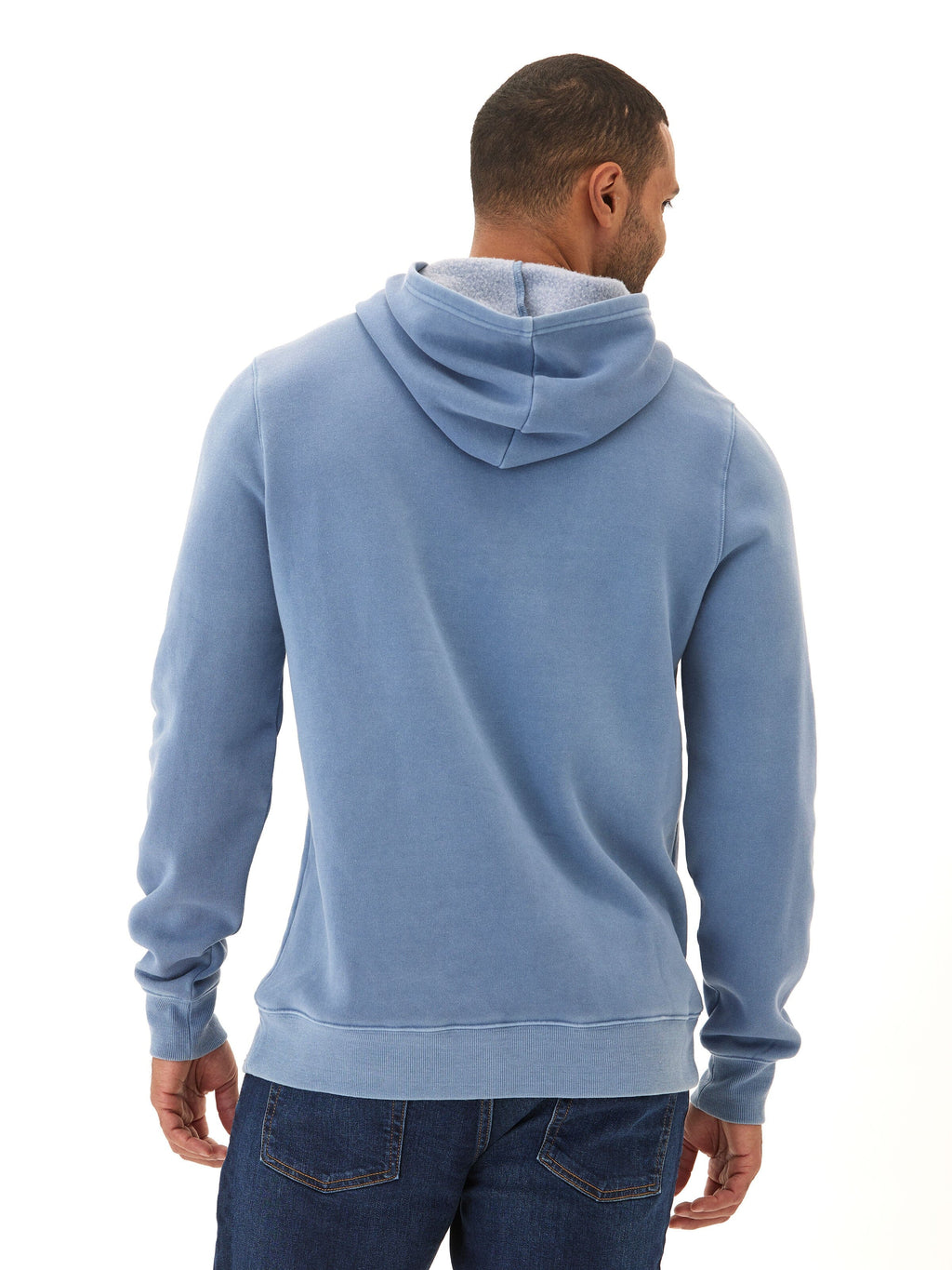 Men’s Mineral Wash Graphic Hoodie - Blue Athletic Fit