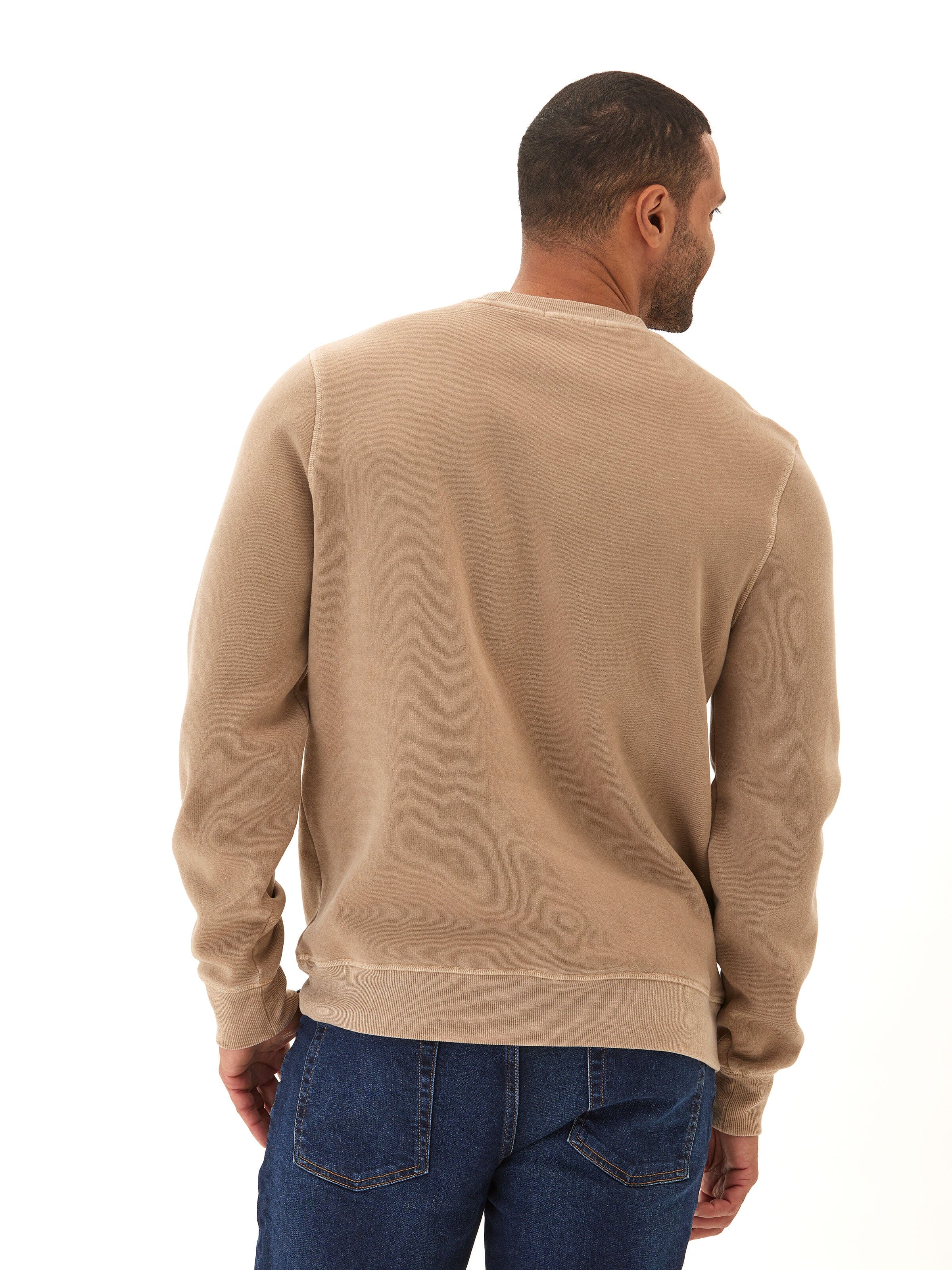 Mineral Wash Graphic Fleece Crew Neck Pullover Sweatshirt